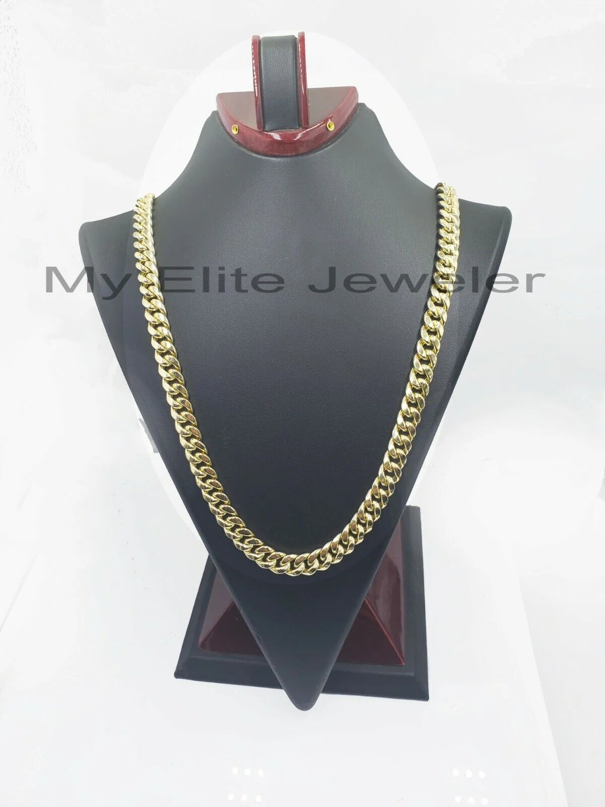 11mm 10k Yellow Gold Chain Necklace Miami Cuban Link 22" Inch Box lock REAL 10K - Image 5
