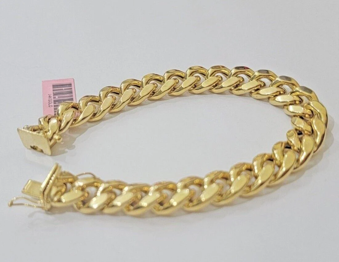 11mm 14k Gold Bracelet Miami Cuban Link 7"- 10 Inch Mens Real 14kt Yellow Gold - Image 6