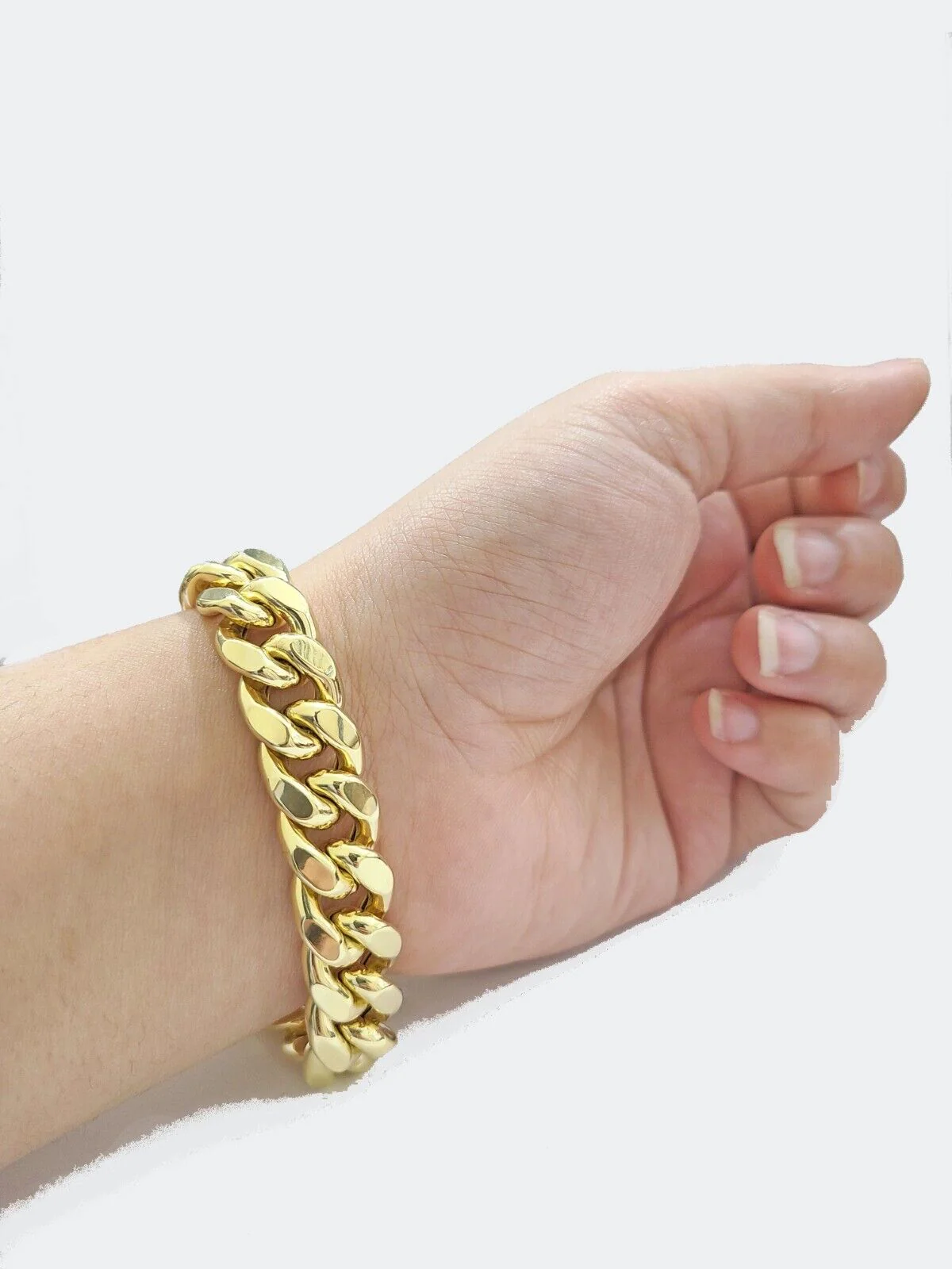 13mm 14k Yellow Gold Bracelet 8 Inch Miami Cuban Link Box Clasp Men's REAL 14kt - Image 5