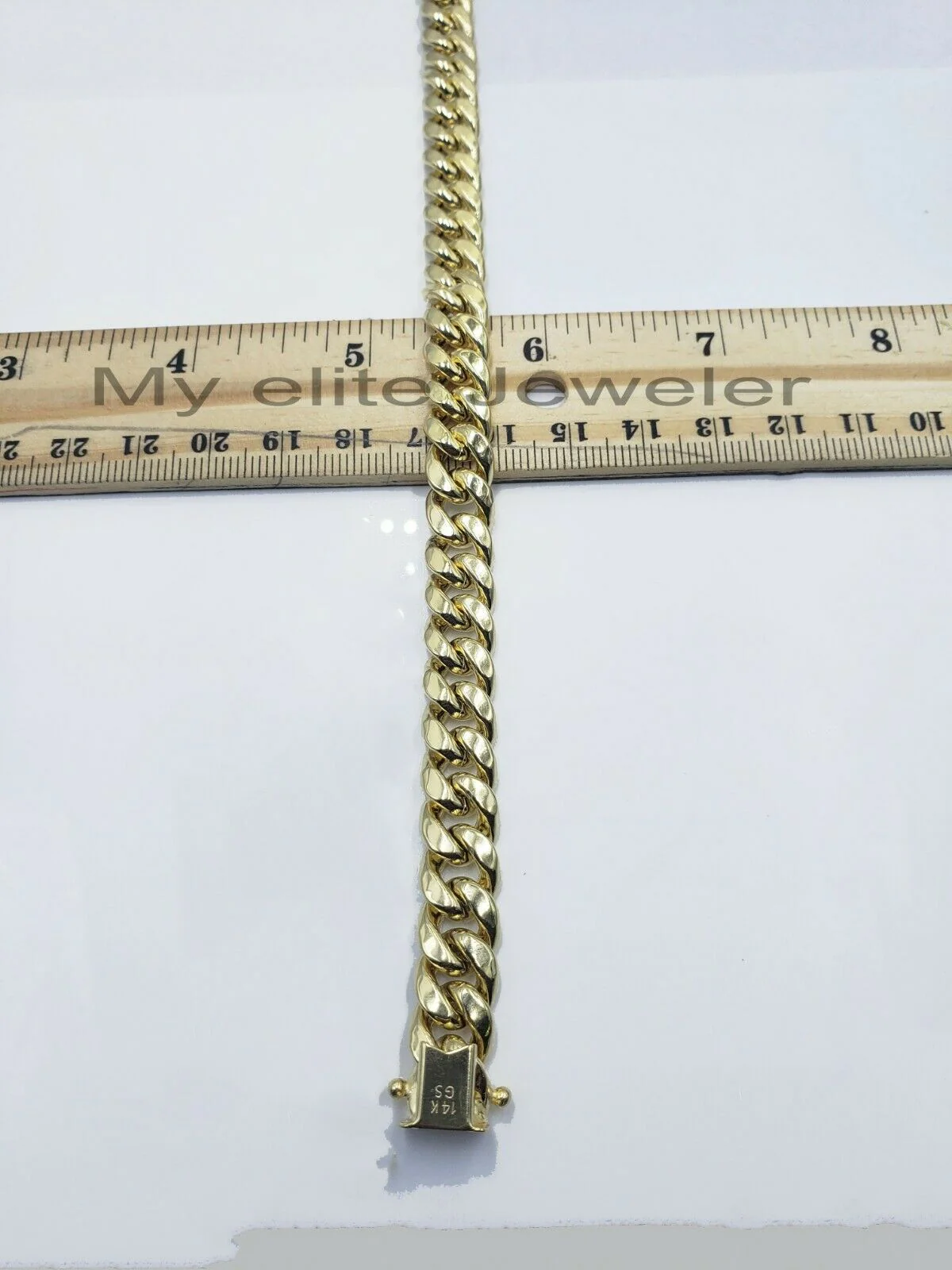 14k 10mm Mens Chain Miami Cuban Link Necklace 22" REAL 14KT Yellow Gold Box lock - Image 6