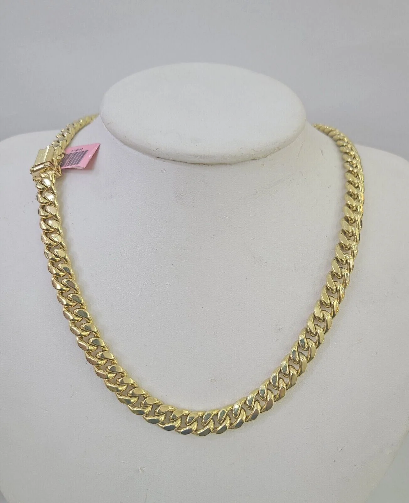 14k 8mm Miami Cuban Link Chain Yellow Gold Necklace 20"-30" Inches Real