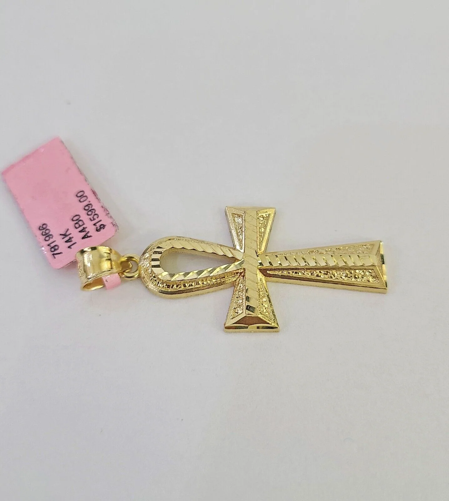14k Ankh Cross Pendant Jesus Yellow Gold 14kt Charm REAL Religious Genuine - Image 5