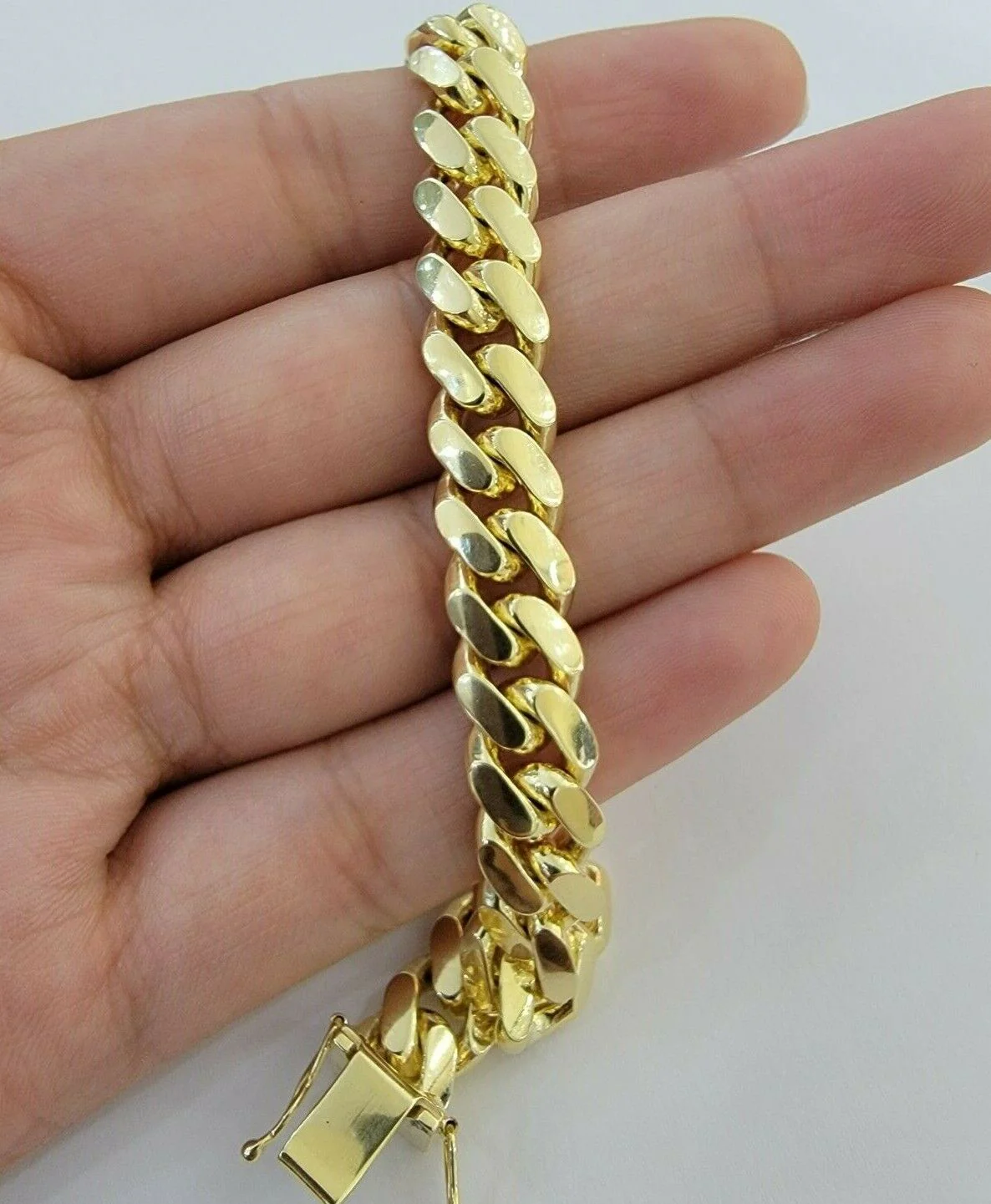 14k Bracelet Miami Cuban Link SOLID 14kt Yellow Gold 8.5 mm 7.5" Men Women REAL - Image 3