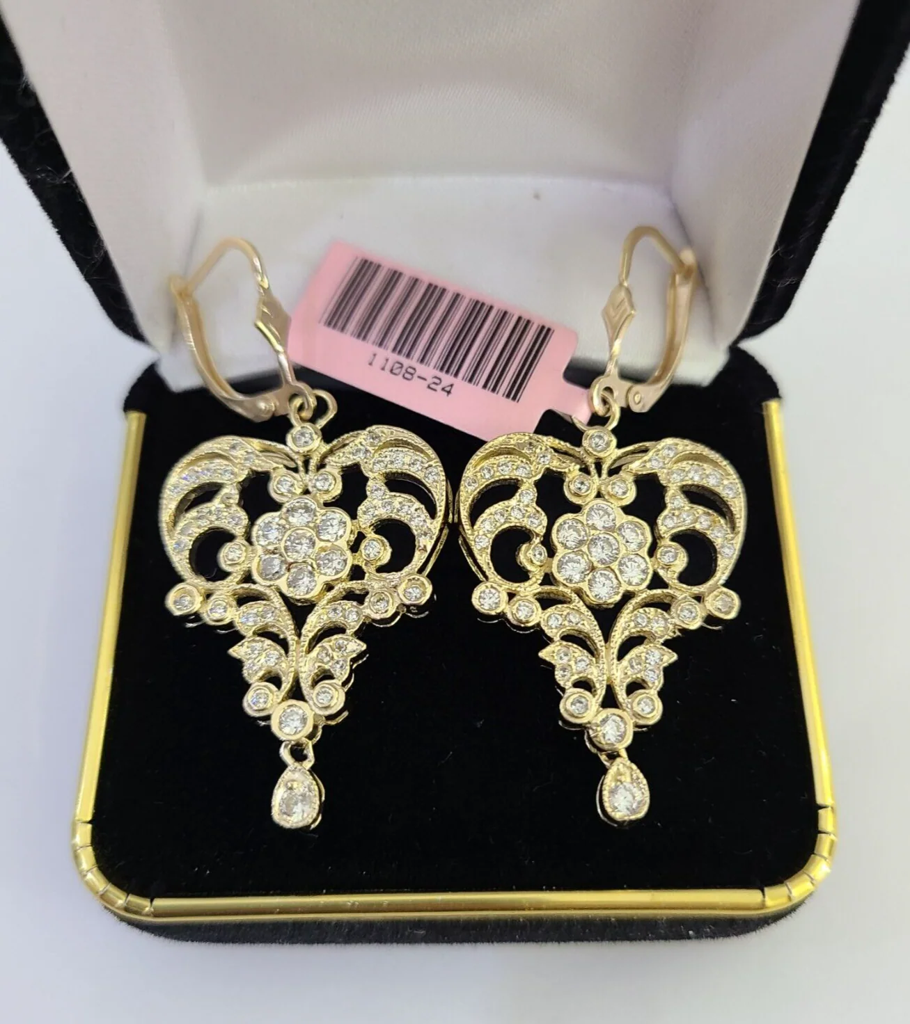 14k Chandelier Earrings Pendant Charm SET Yellow Gold Real Genuine 14Kt - Image 5