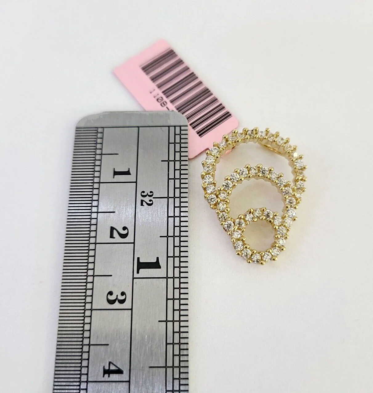 14k Elegant Circle Slides Pendant 14kt Charm REAL Yellow Gold Genuine - Image 2