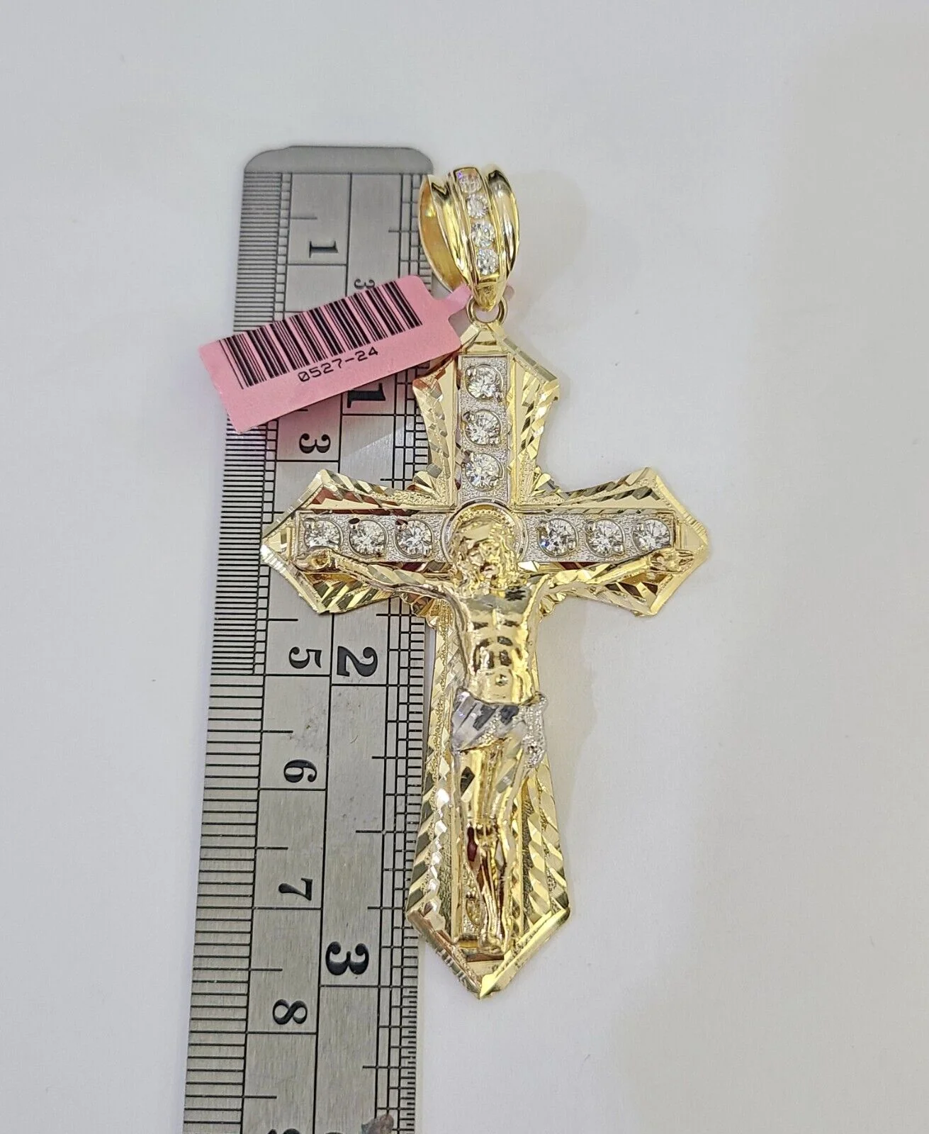 14K Franco Chain Jesus Cross Pendant Charm Necklace 20"-26" 4mm Gold Yellow - Image 4