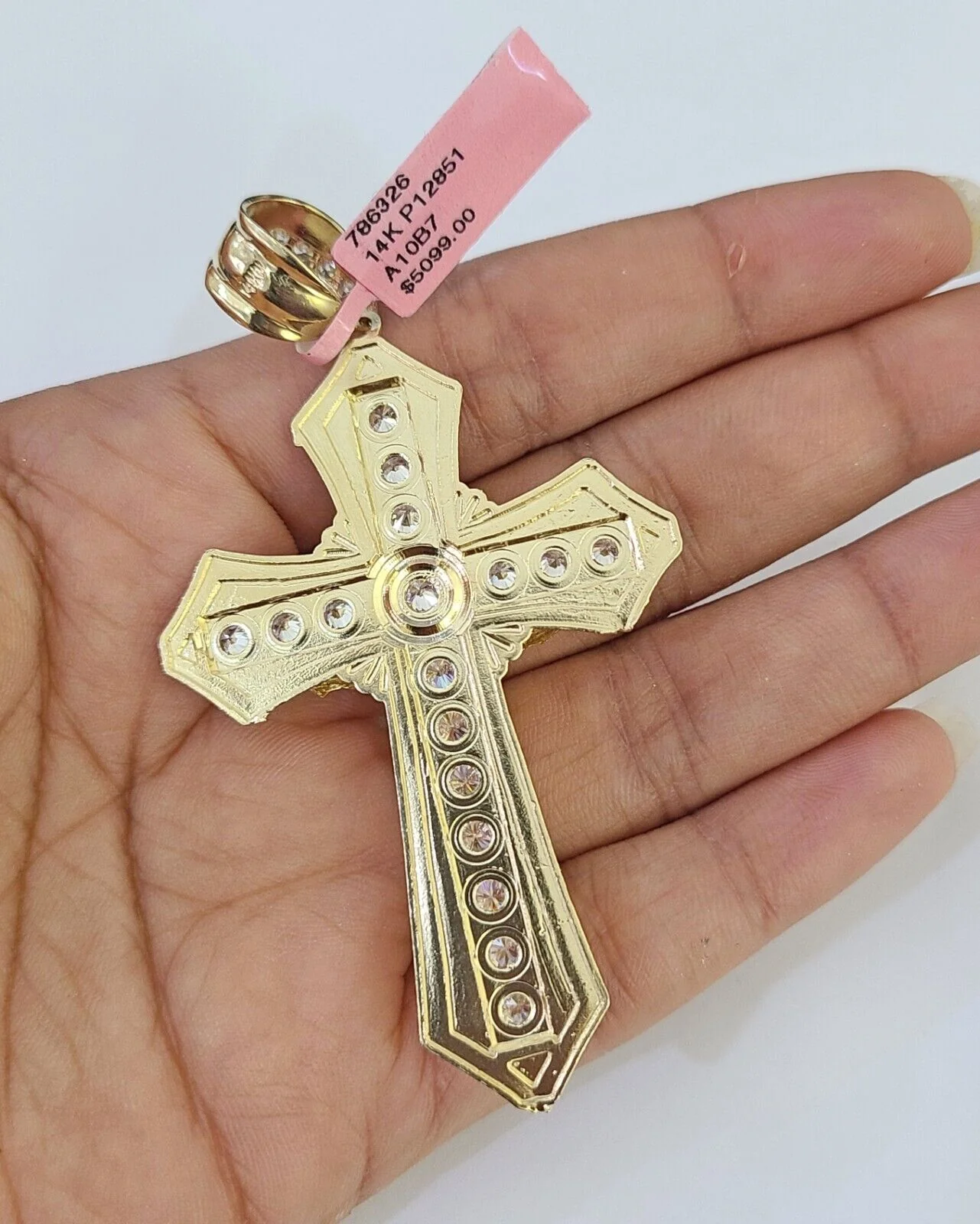 14K Franco Chain Jesus Cross Pendant Charm Necklace 20"-26" 4mm Gold Yellow - Image 7