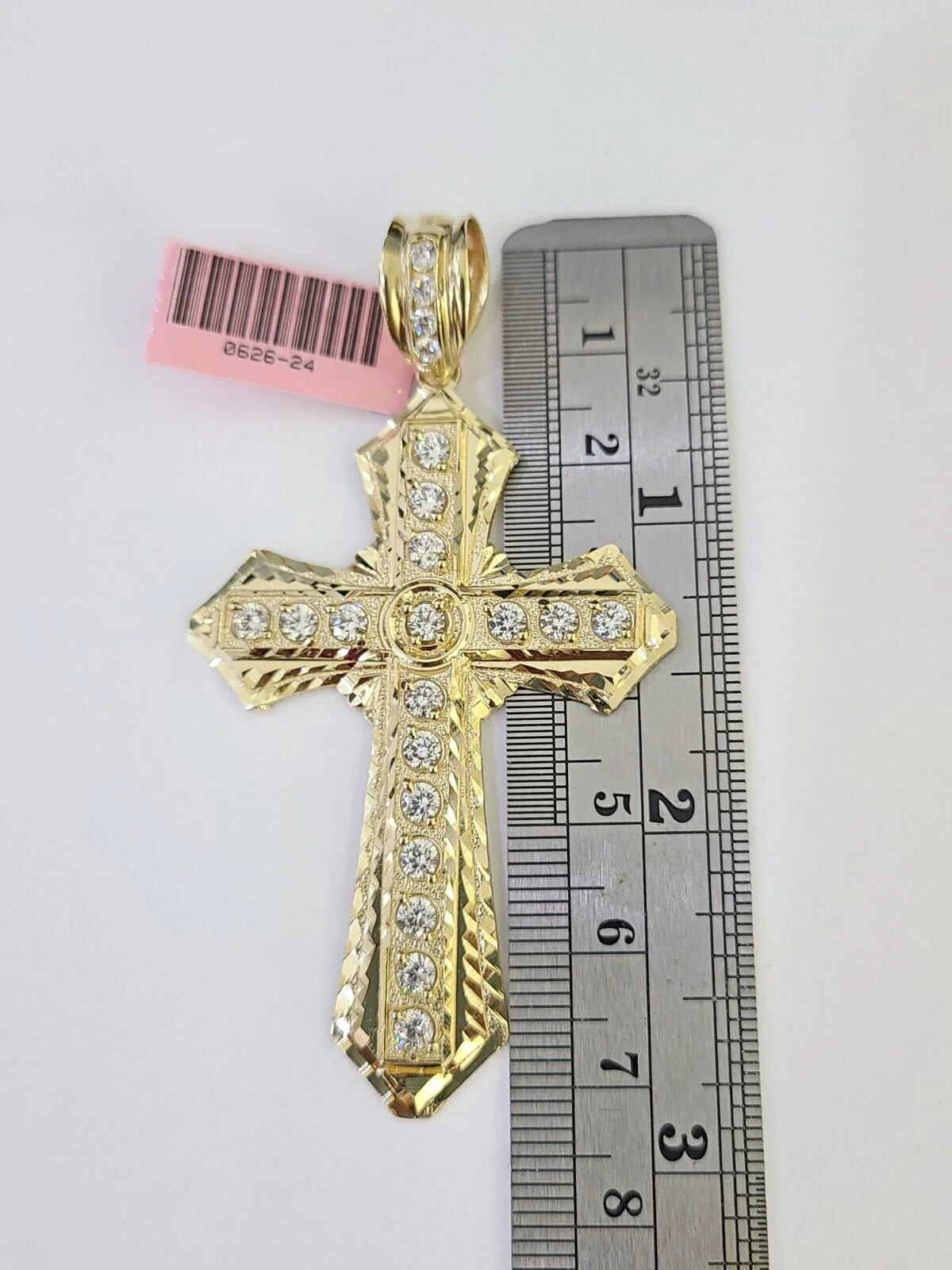 14K Franco Chain Jesus Cross Pendant Charm Necklace 20"-26" 4mm Gold Yellow - Image 4