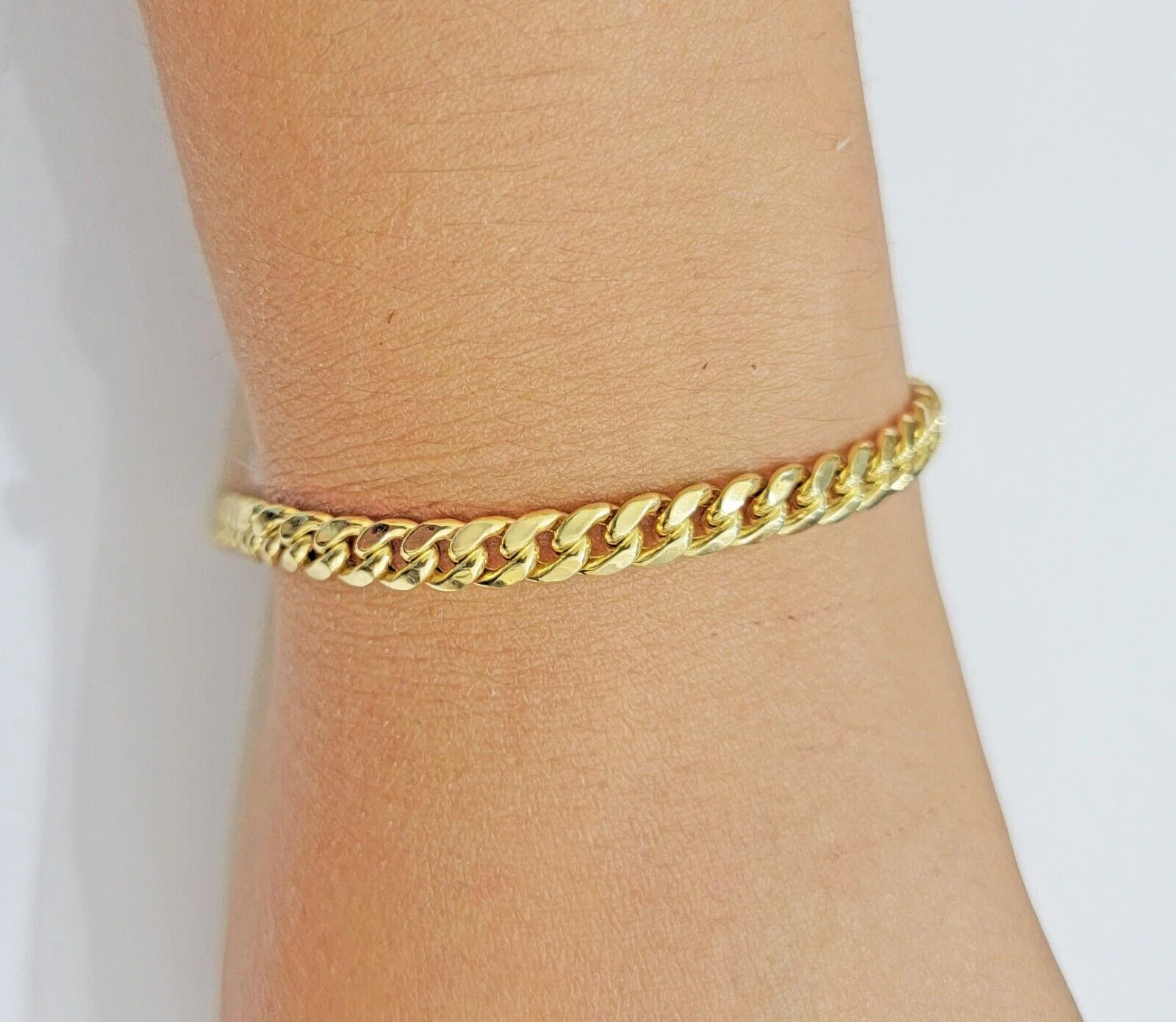 14k Gold Bracelet 6mm 7.5" Inch Real 14kt Yellow Gold Men women, Box clasp, REAL - Image 3