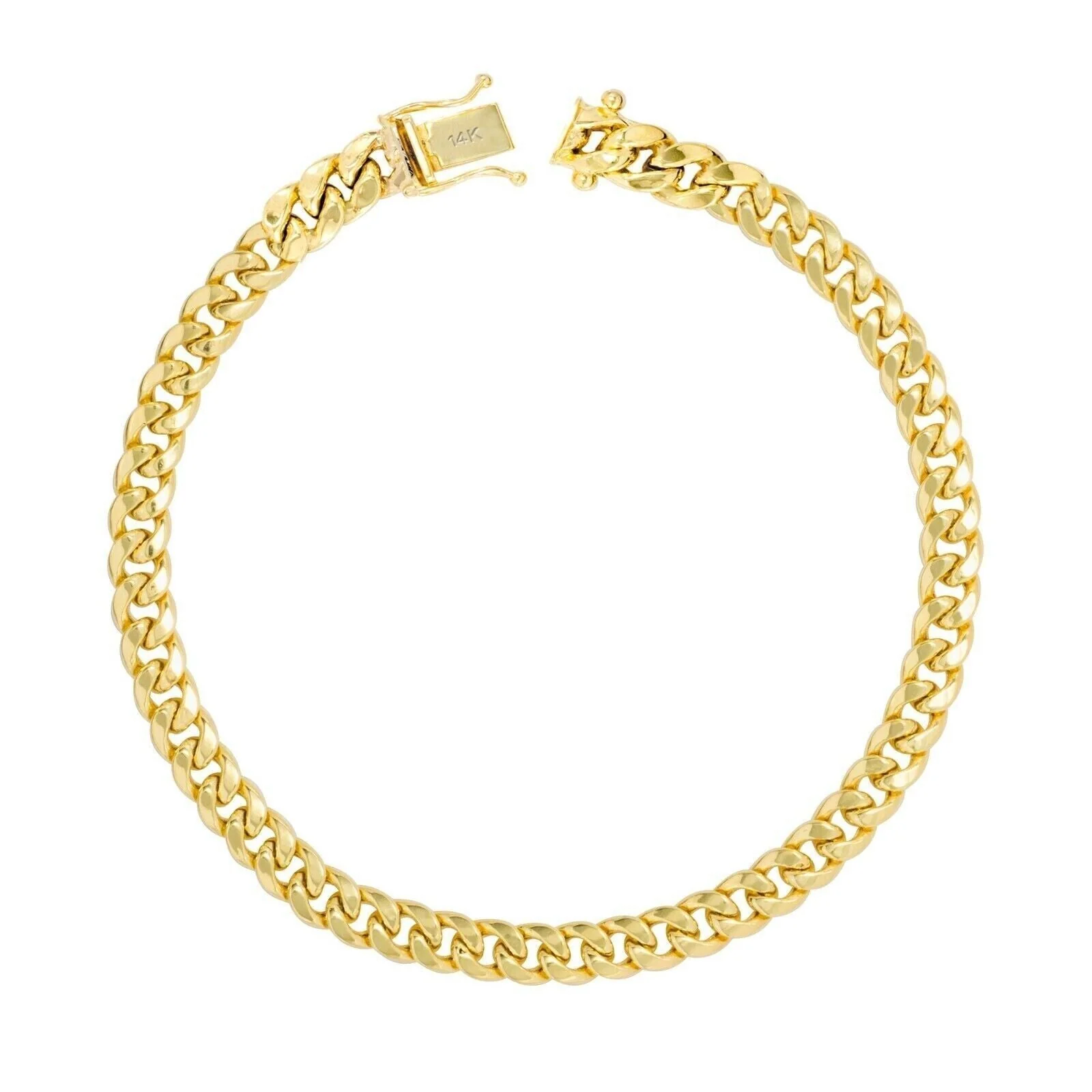 14k Gold Bracelet 6mm 7" Inch Real 14kt Yellow Gold For women, Box clasp, REAL - Image 6