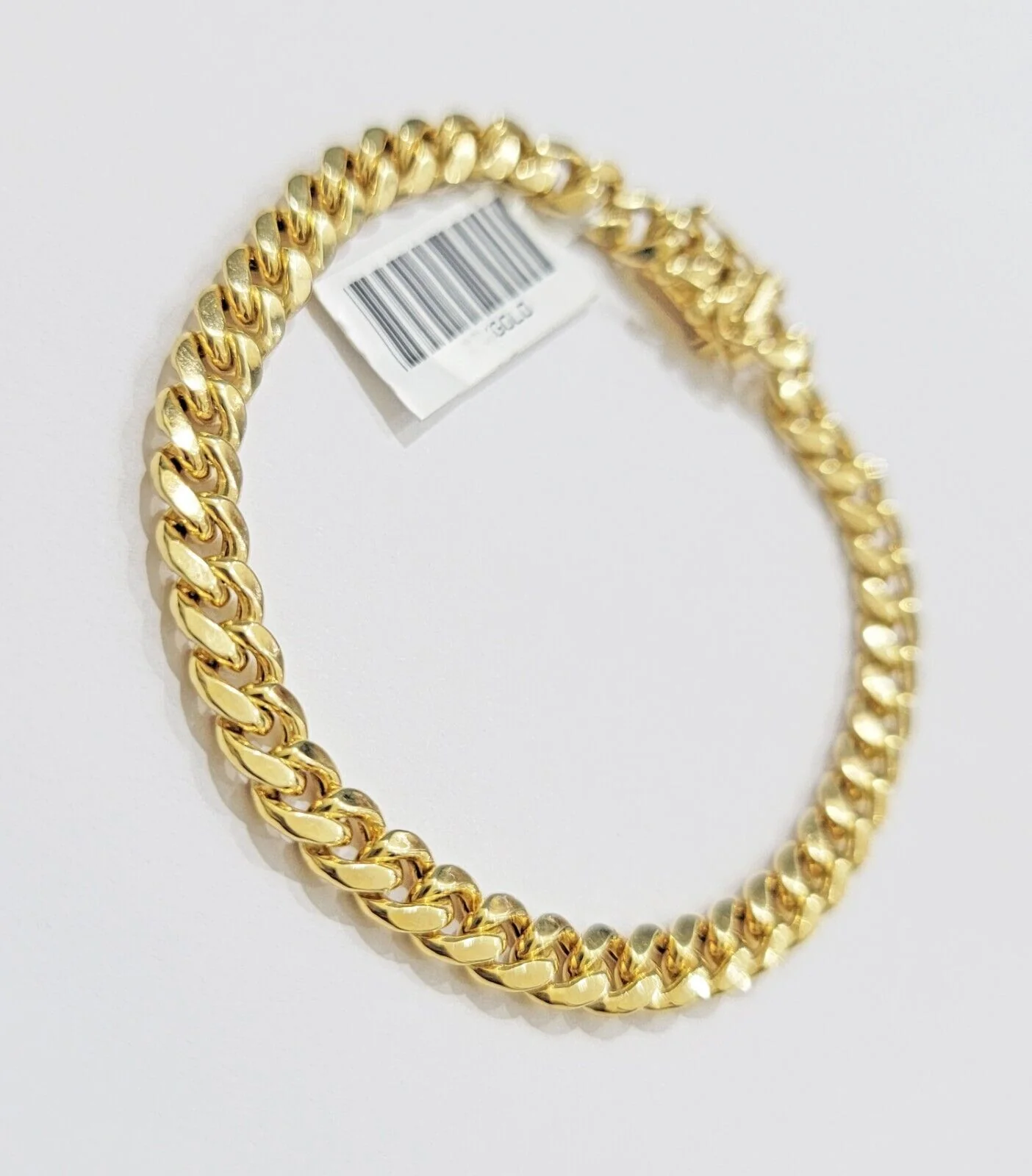 14k Gold Bracelet 6mm 8" Inch Real 14kt Yellow Gold Men women, Box clasp, REAL - Image 4