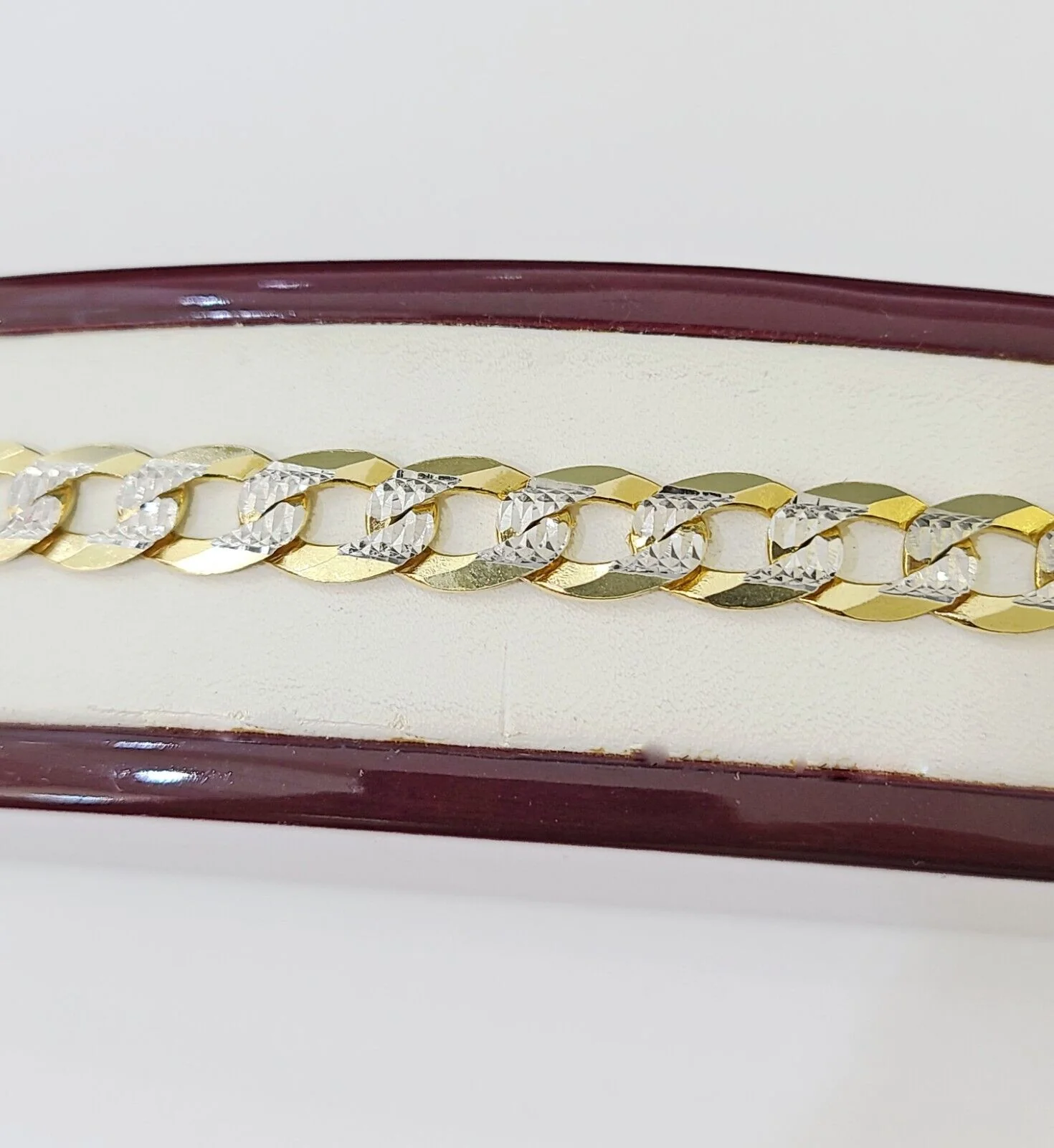 14K Gold Bracelet Cuban Curb Link Bracelet Diamond Cut 9mm 8" Inch REAL Gold - Image 4