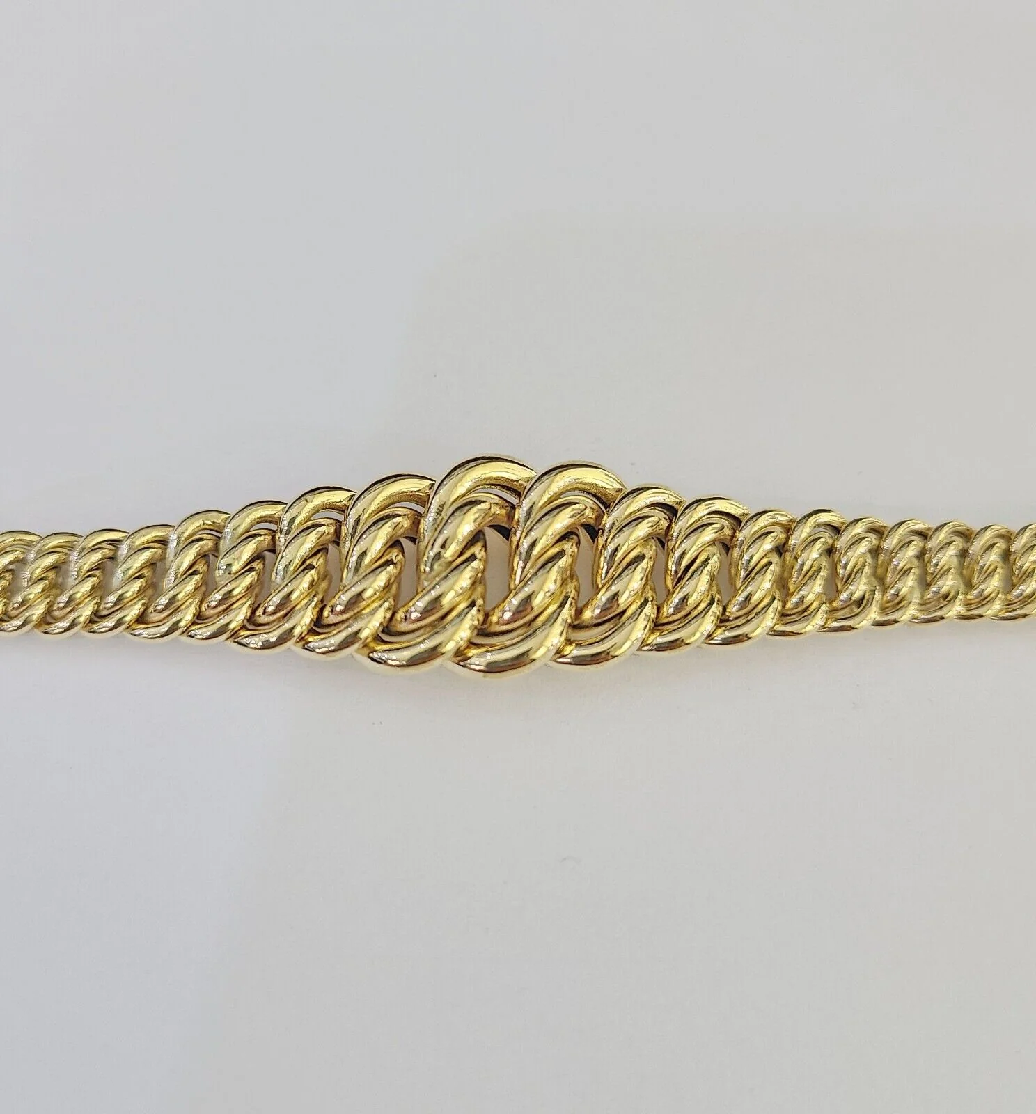 14K Gold Flat Byzantine Link Princesa Bracelet 7mm 7" inch Real Yellow 14Kt - Image 3
