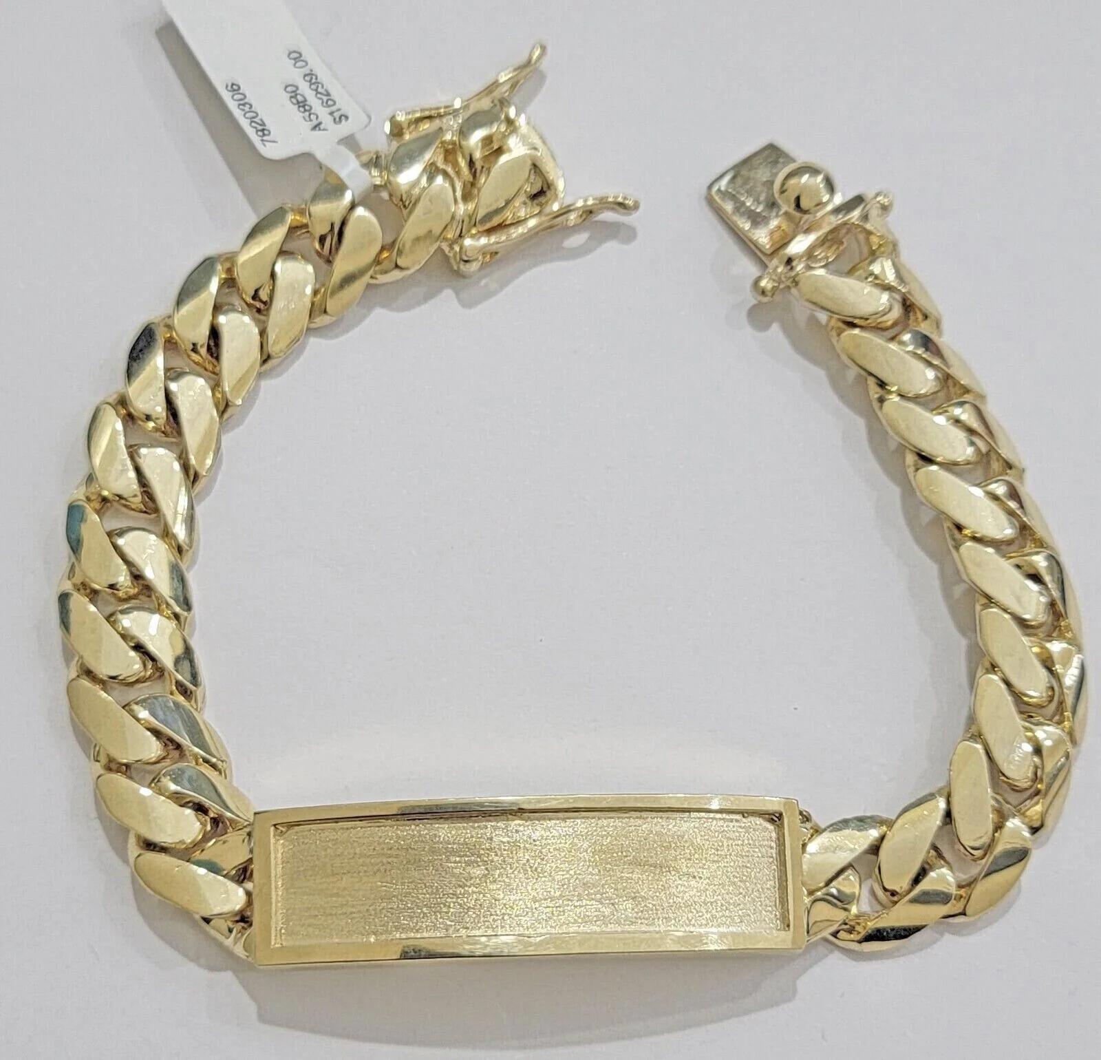 14k Gold ID Bracelet Miami Cuban Solid link 12mm Name Plate 9 Inch Box Lock REAL - Image 5