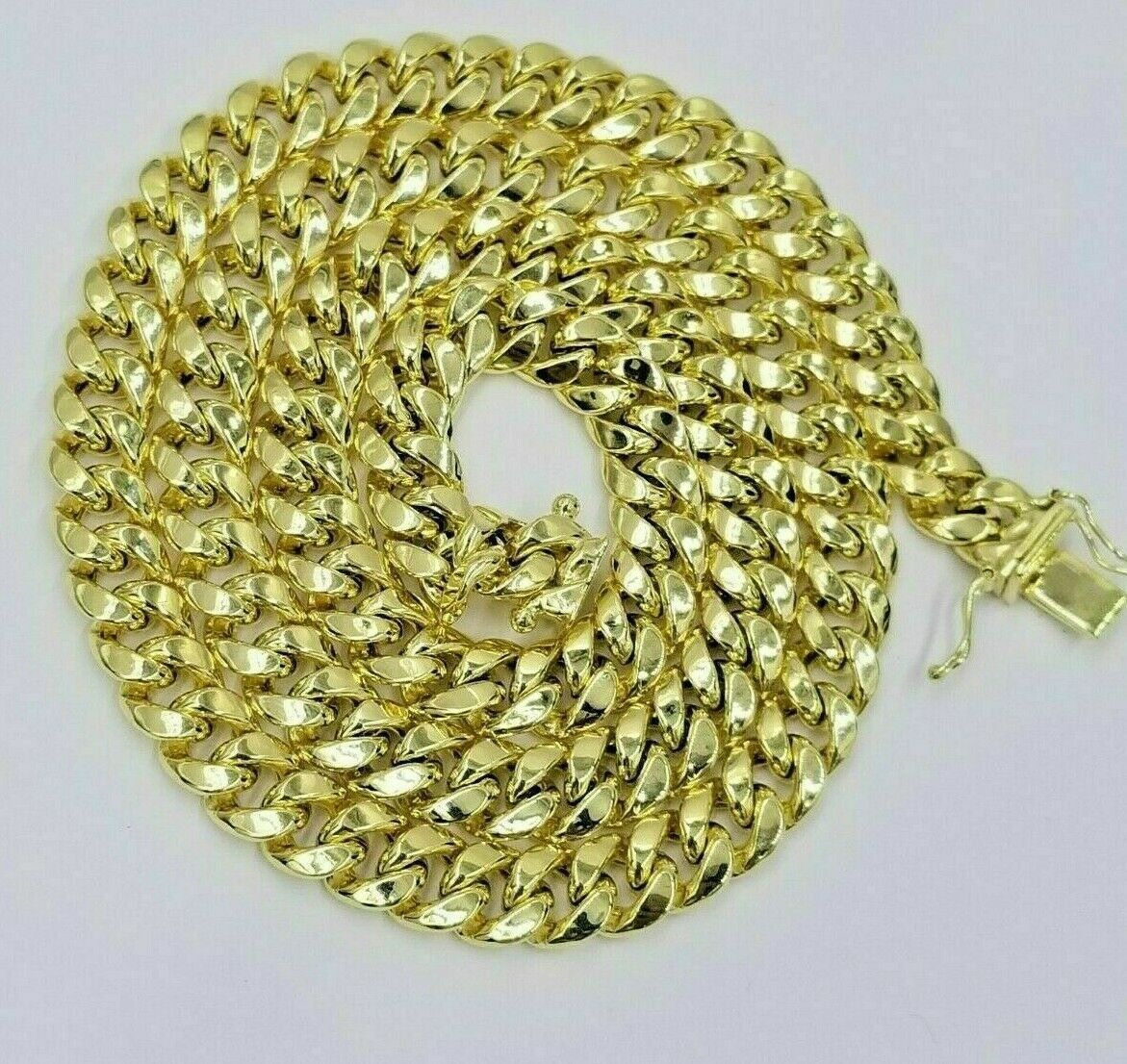 14k Gold Miami Cuban link chain 8mm 28" Inch Box Clasp REAL 14kt Yellow Gold - Image 2