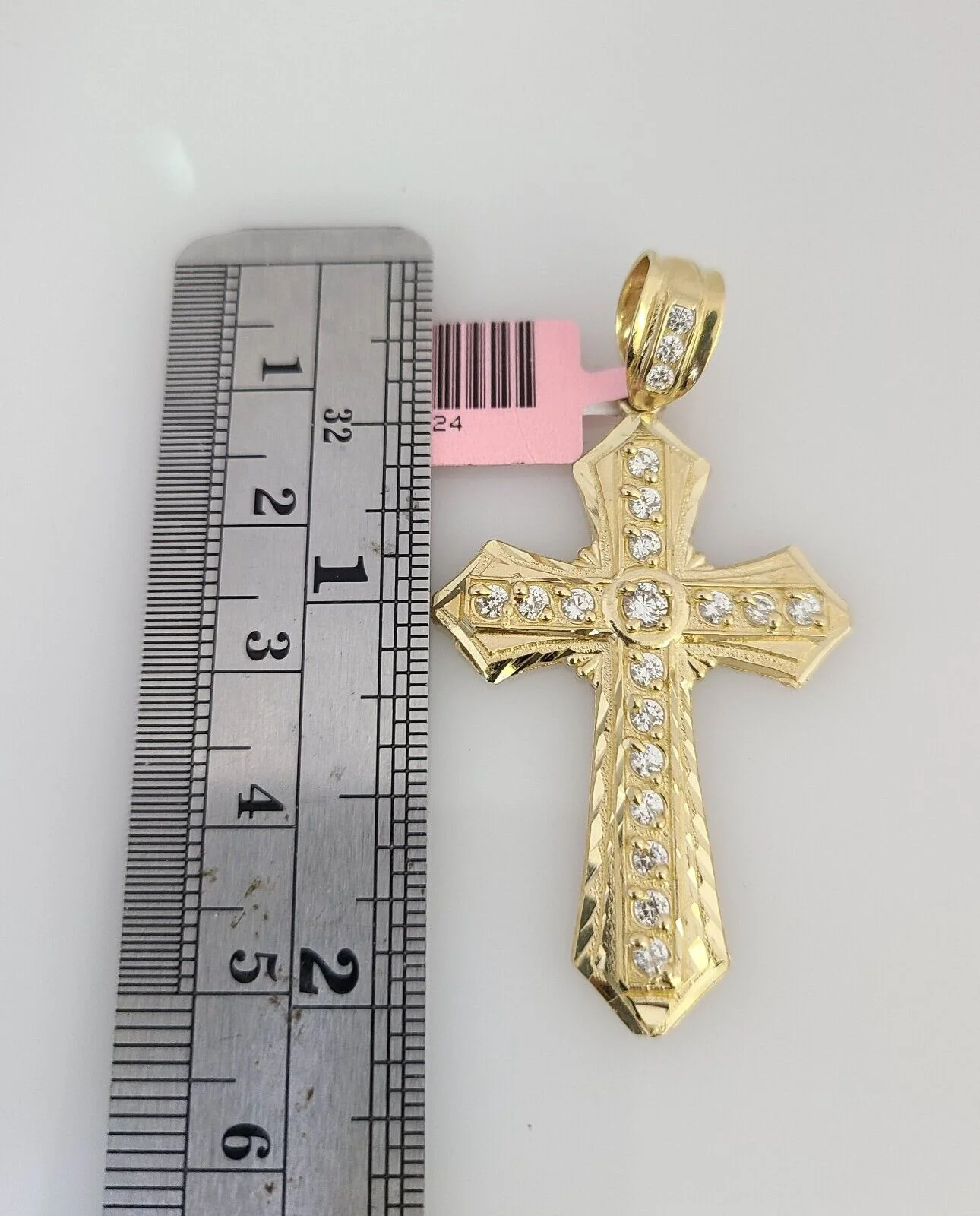 14K Gold Necklace Chain Jesus Cross Charm Turkish Byzantine 4mm 24" Pendant - Image 5