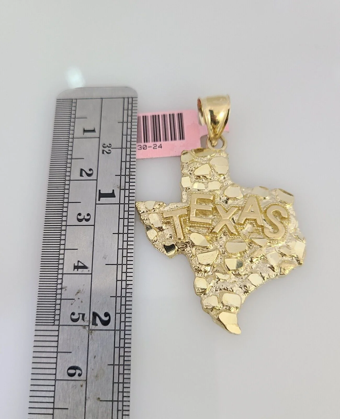 14K Gold Necklace Chain Texas Map Charm Turkish Byzantine 4mm 24" Pendant - Image 2