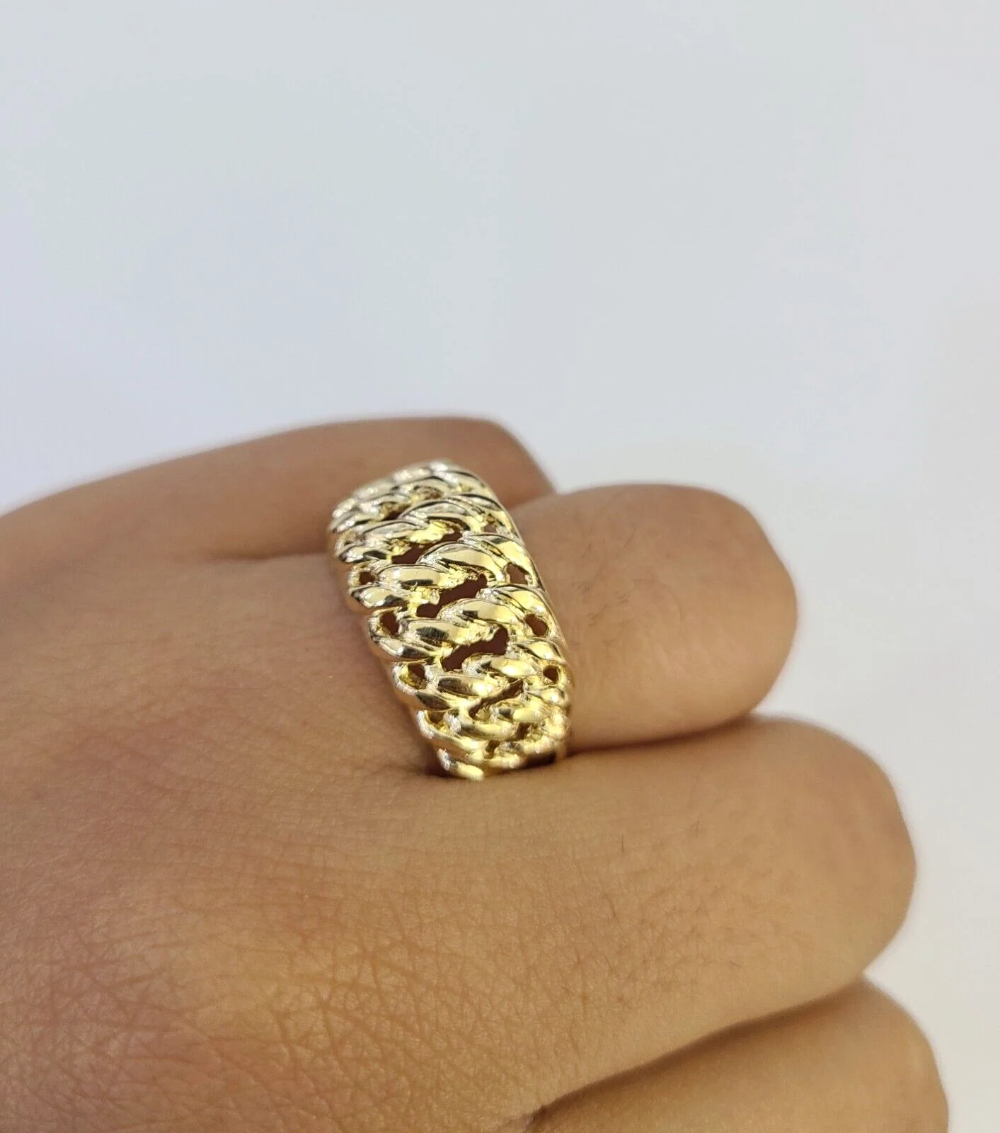 14K Gold Princesa Ring Bracelet 7.5" 7mm Real Yellow SET Flat Byzantine 14Kt All Sizes - Image 16