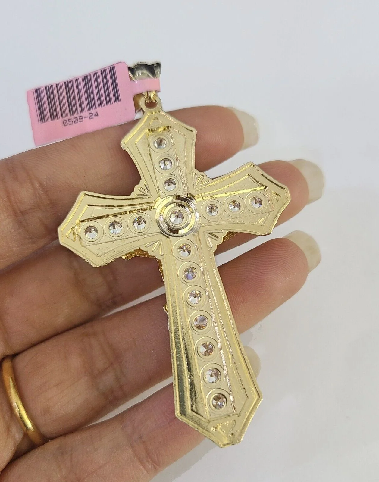 14k Jesus Christ Cross Charm Pendant Yellow Gold REAL Genuine 14kt - Image 4