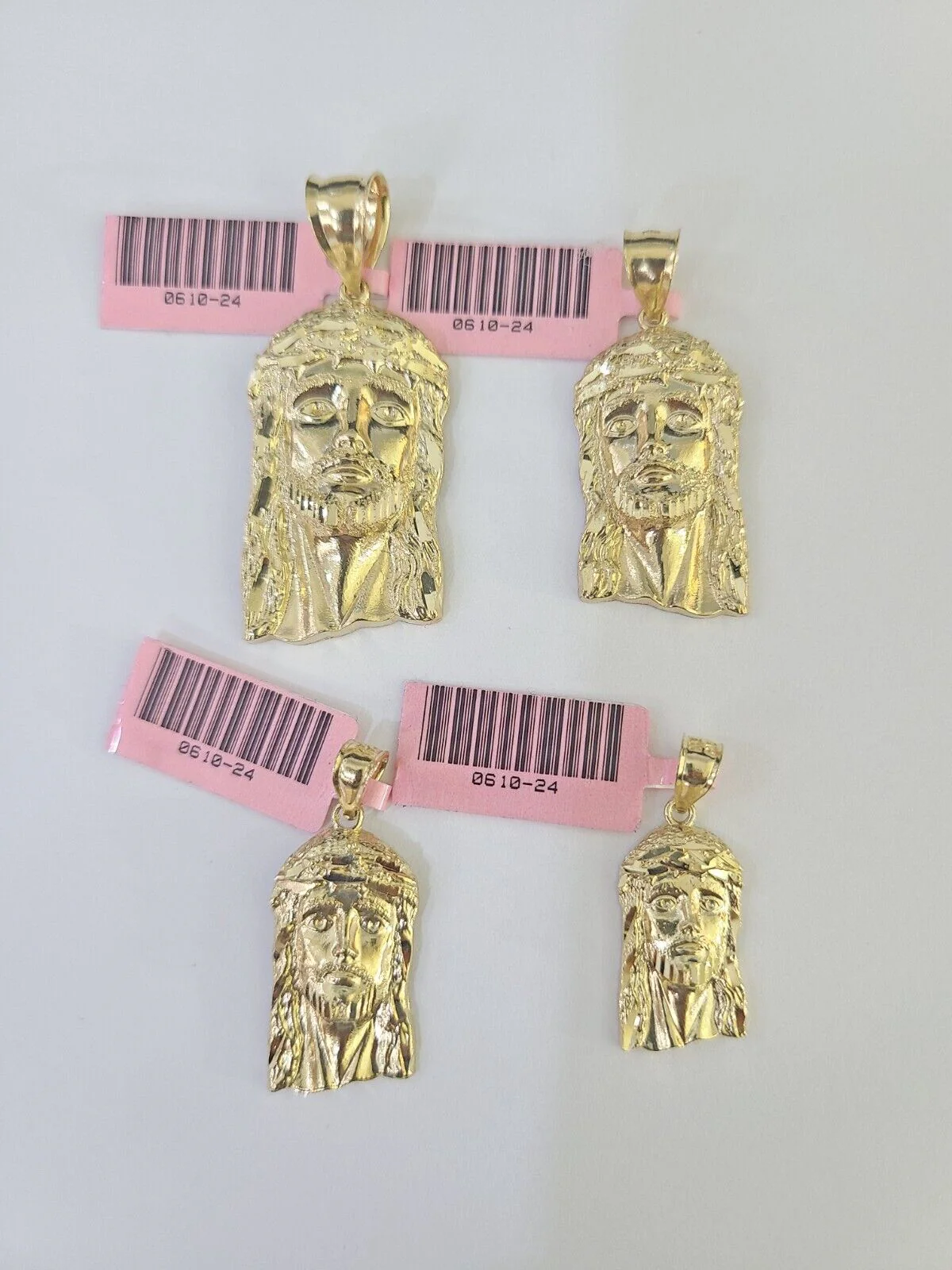 14k Jesus Head Pendant Charm Yellow Gold Men Women 1.75" 1.5" 1.25" 1" Real
