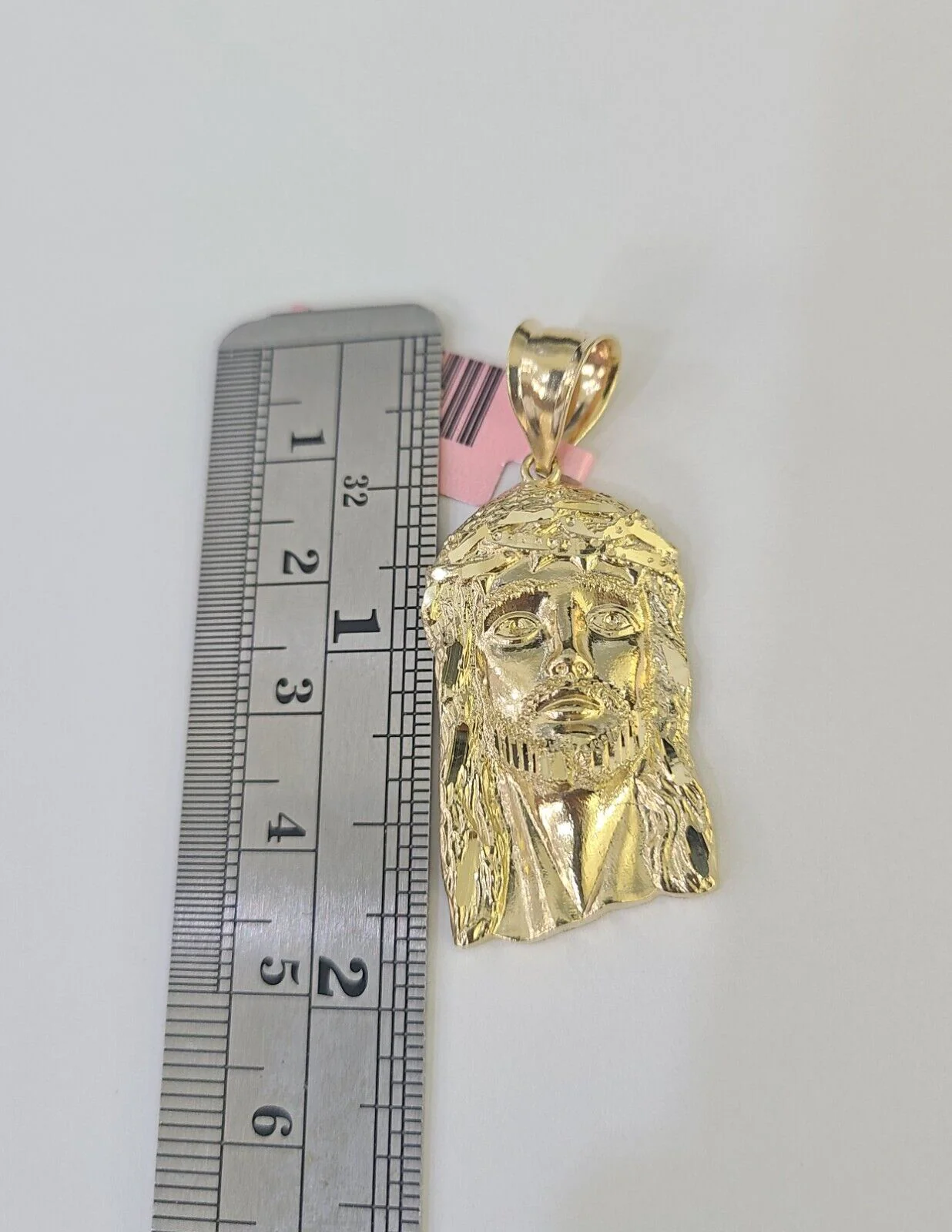 14k Jesus Head Pendant Charm Yellow Gold Men Women 1.75" 1.5" 1.25" 1" Real - Image 4