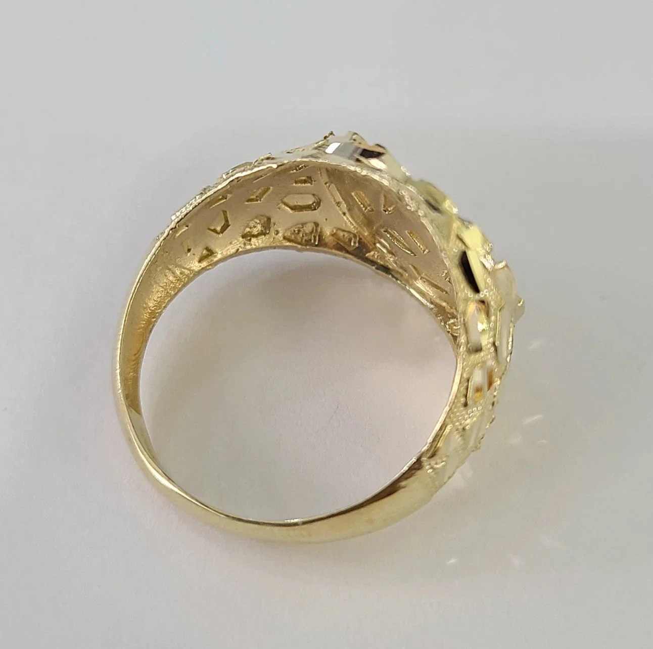 14k Nugget Ring Round Yellow Gold Women Men Real Genuine 14KT - Image 2