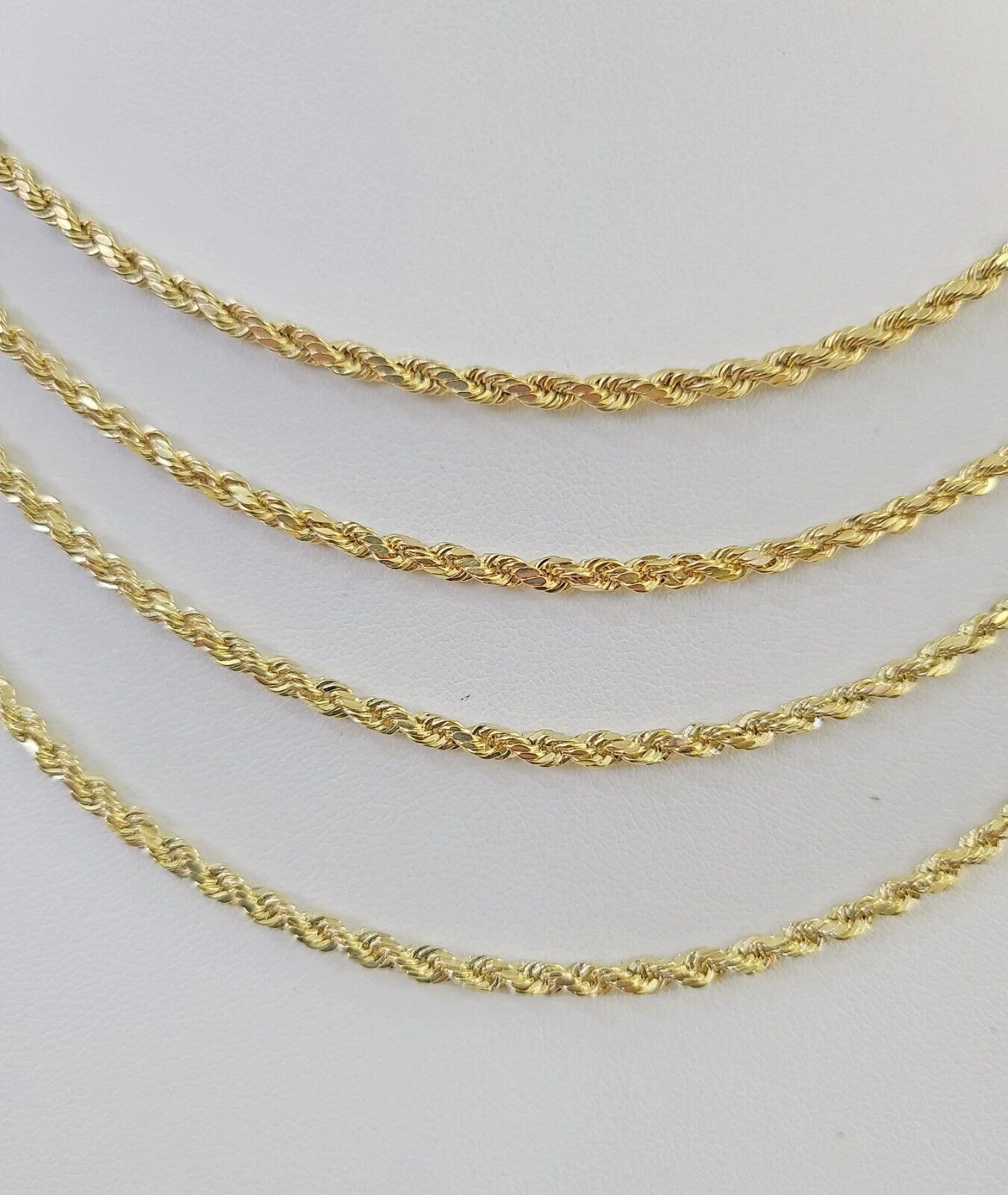 14k Real Rope Chain Necklace 3mm 18"-26" Inch Yellow Gold Men Women Genuine - Image 4