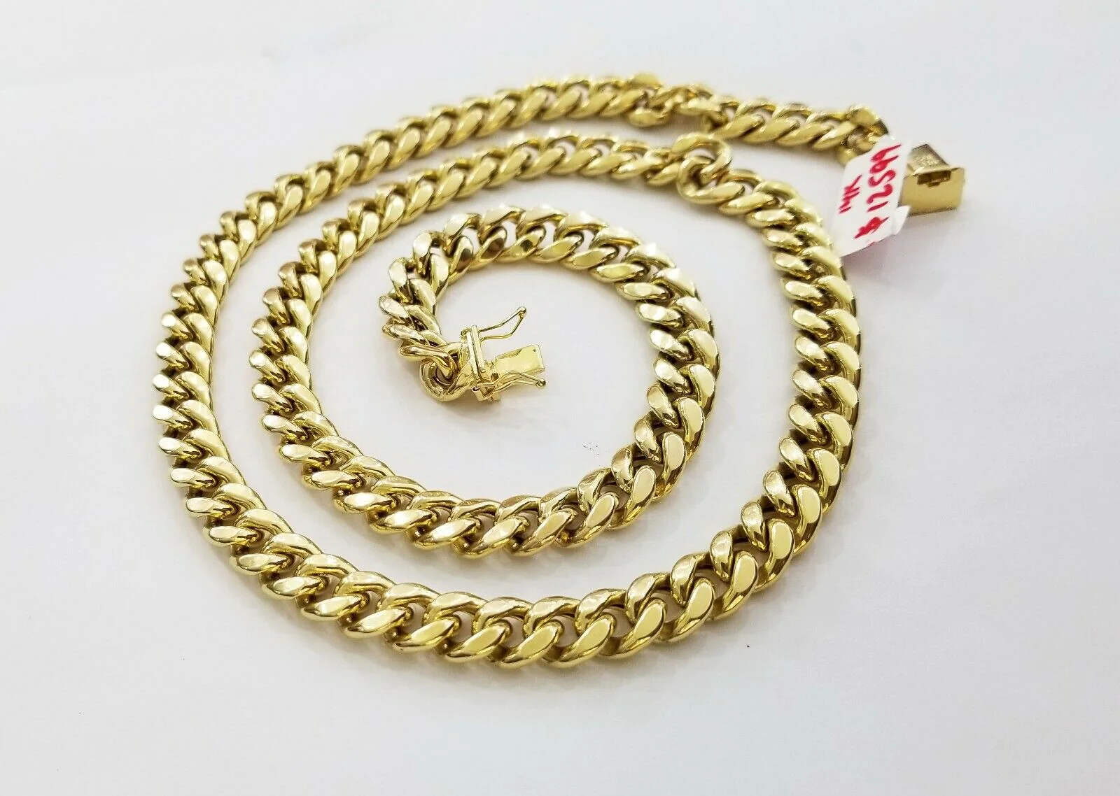 14k REAL Yellow Gold Necklace 26" Inch 10mm Miami Cuban Box Lock Men 14kt - Image 2