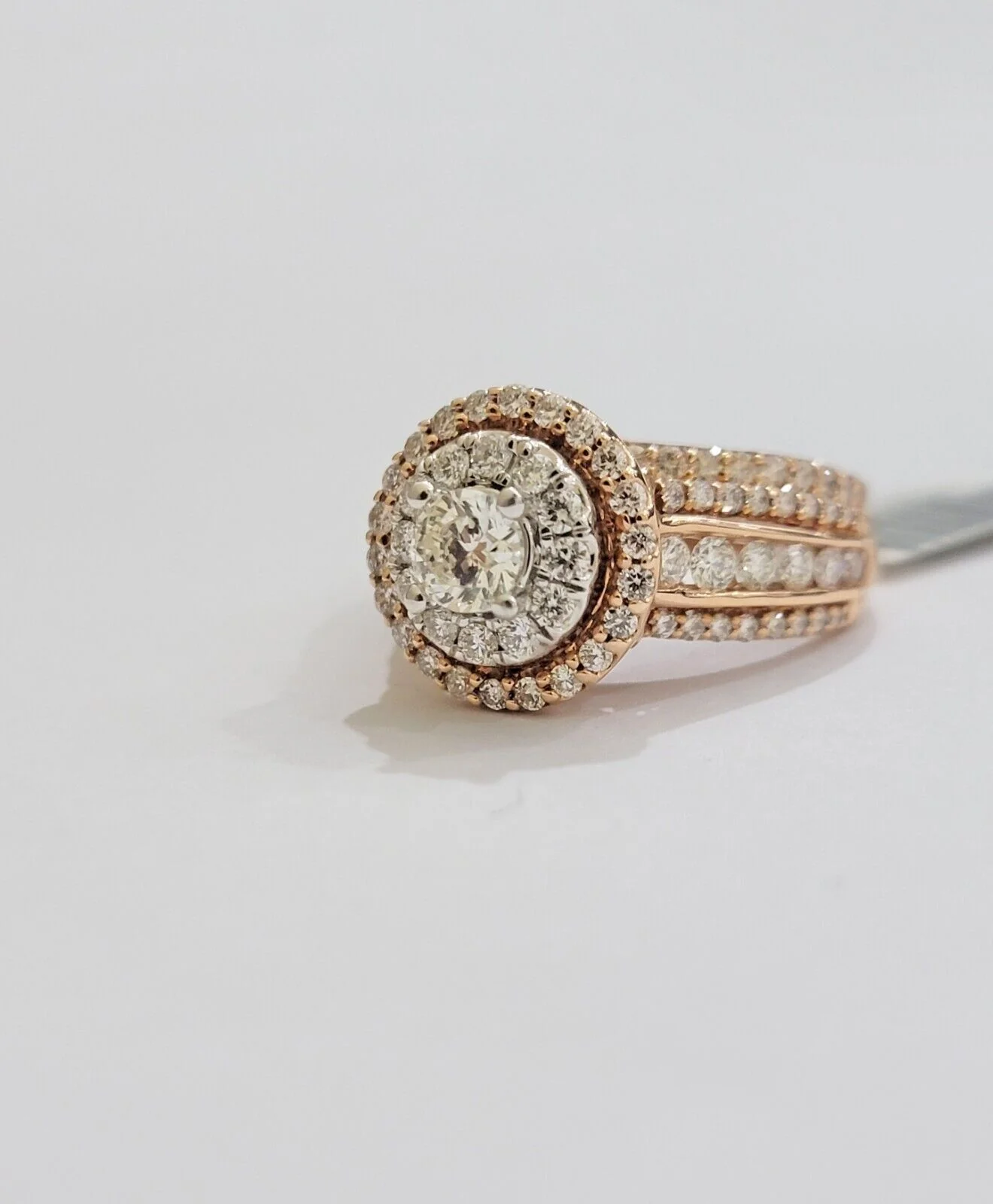 14k Rose Gold Diamond Ring & Band Set Ladies 2CTW Wedding Engagement Solid REAL - Image 3