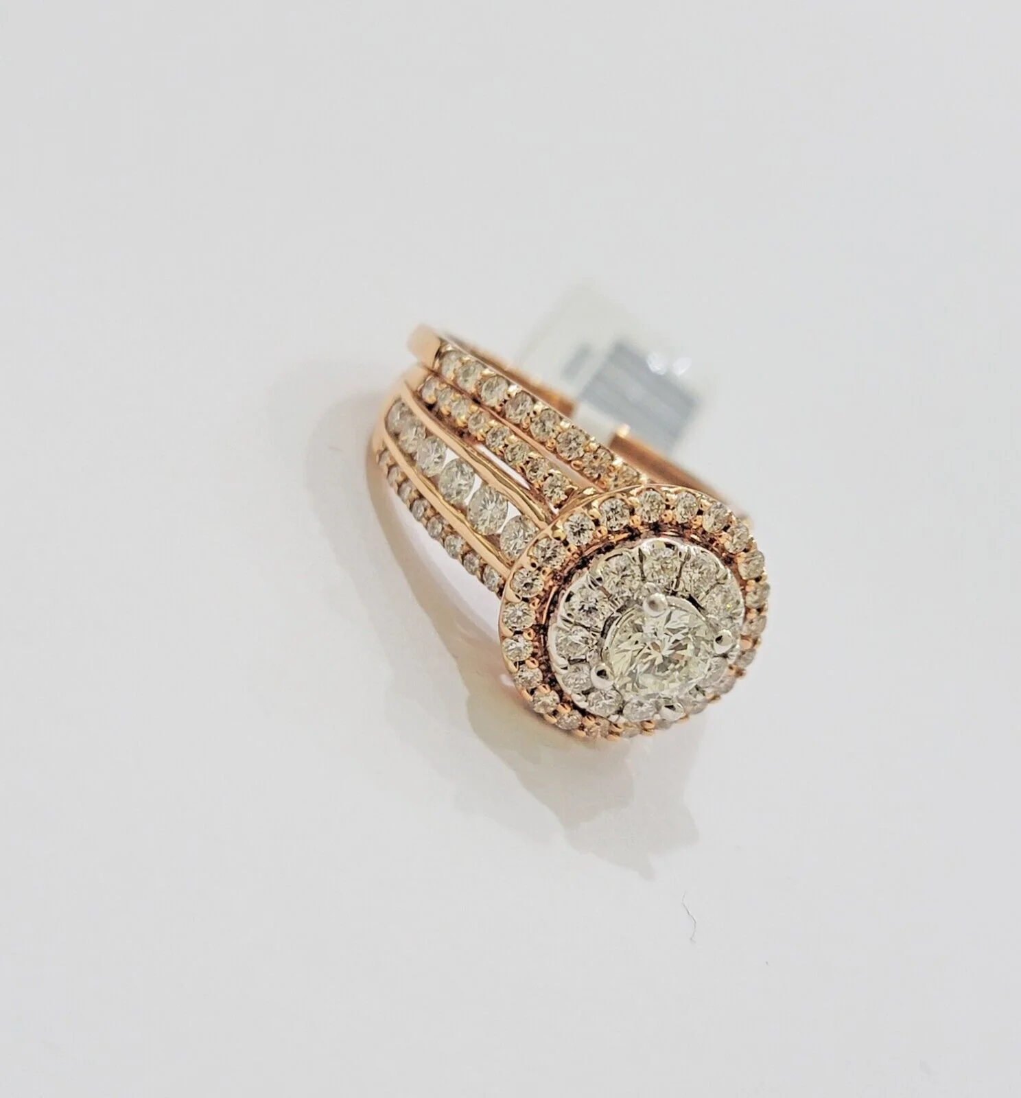 14k Rose Gold Diamond Ring & Band Set Ladies 2CTW Wedding Engagement Solid REAL - Image 4