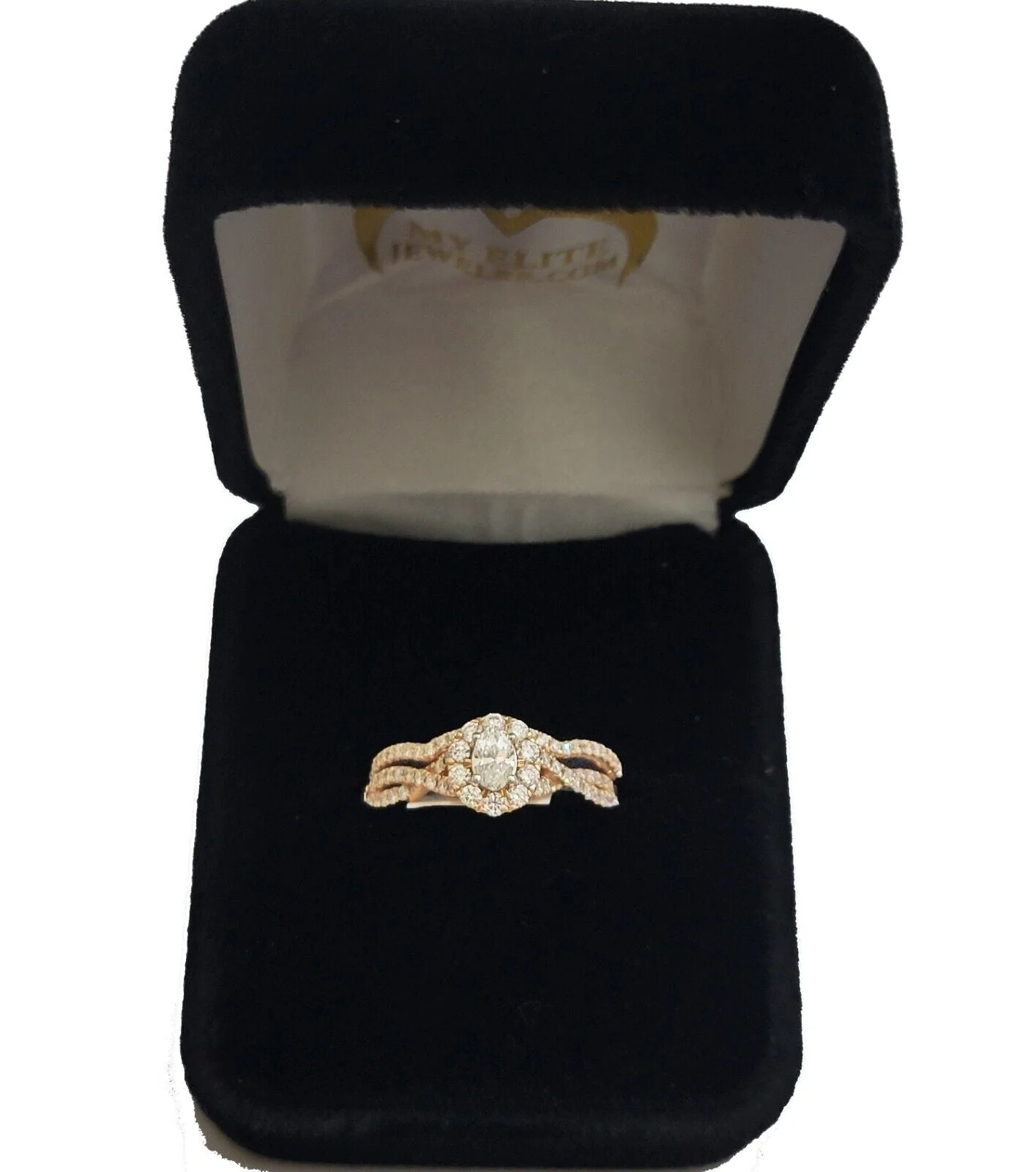 14k Rose Gold Diamond Ring Band Set Ladies Wedding Engagement Solid REAL - Image 9