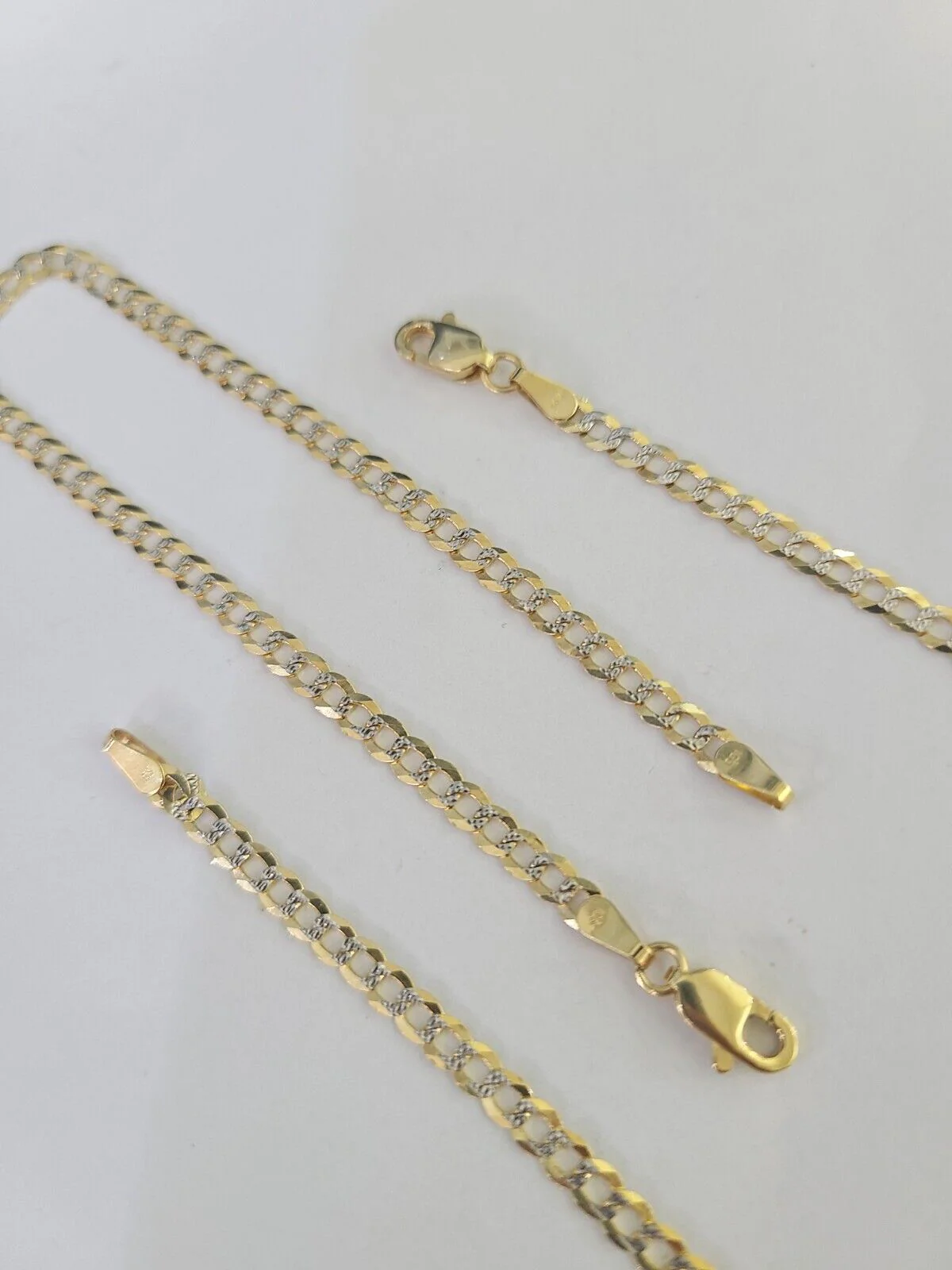 14K Solid Cuban Curb Link Bracelet Diamond Cut 3mm 8" Inch REAL Yellow Gold - Image 6