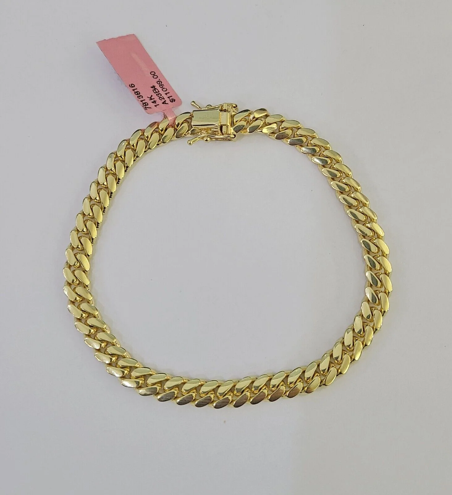 14K Solid Miami Cuban Bracelet Yellow Gold Box Clasp 8" Inch 6mm Link - Image 4