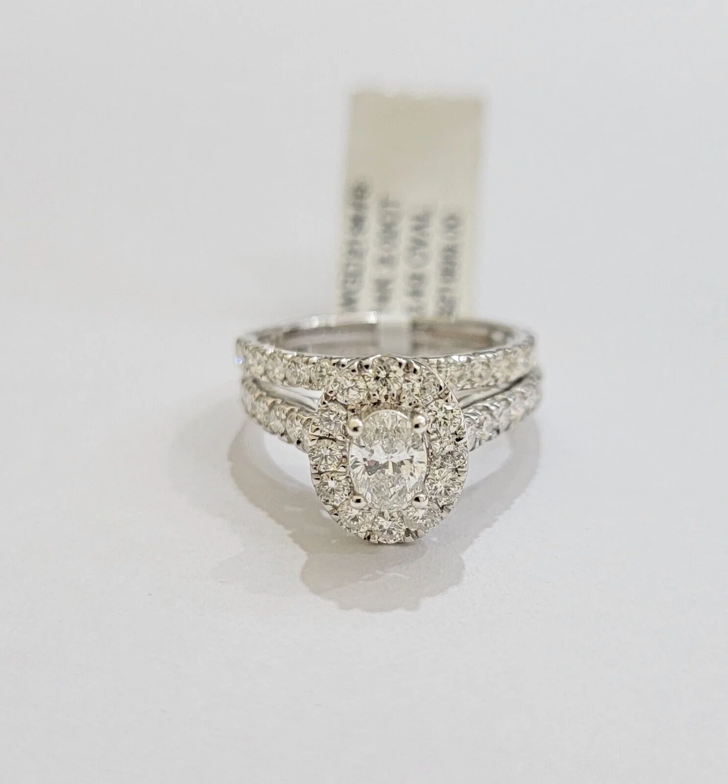 14k White Gold Diamond Ring & Band Ladies 2CT Oval Solitaire Wedding Engagement - Image 3