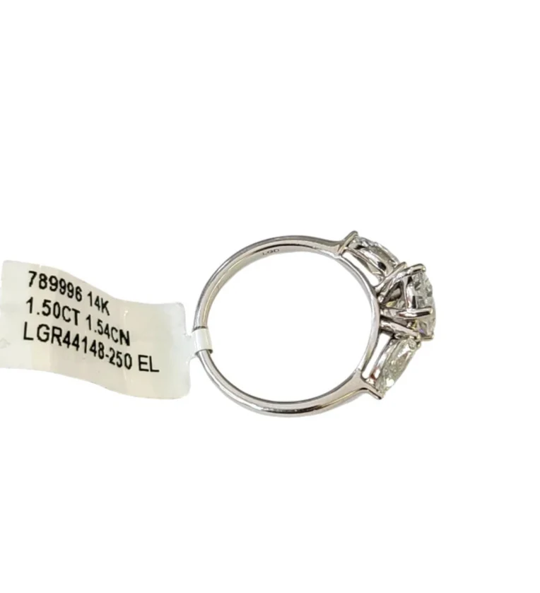 14k White Gold Oval LAB Created Ring Diamonds Wedding Ladies Band Women - Image 7