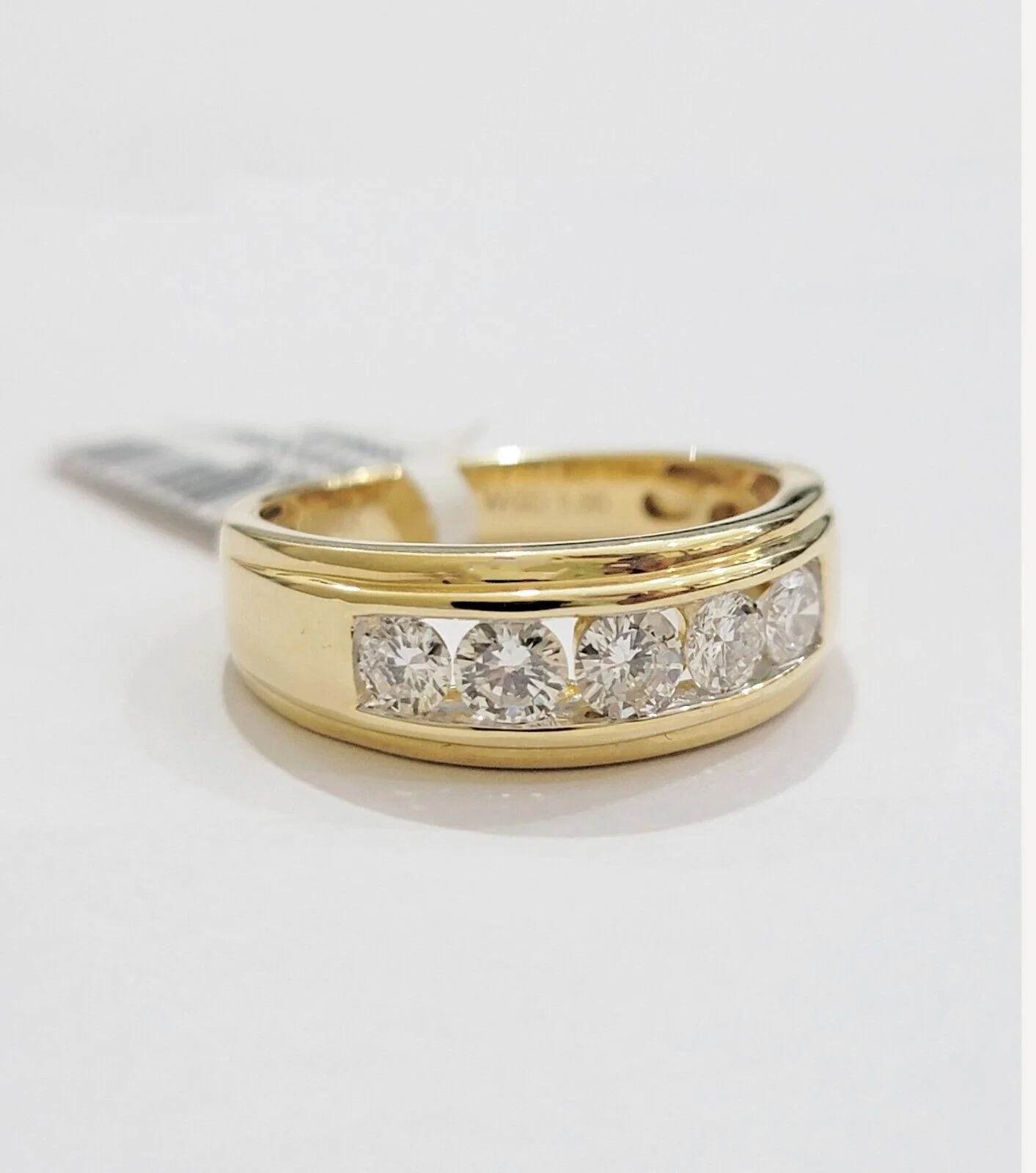 14k Yellow Gold 1CT Diamond Mens Ring Band Natural Diamonds Wedding Band, REAL - Image 3
