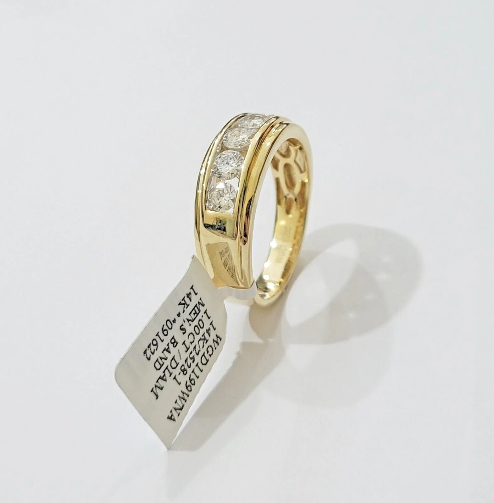 14k Yellow Gold 1CT Diamond Mens Ring Band Natural Diamonds Wedding Band, REAL - Image 6