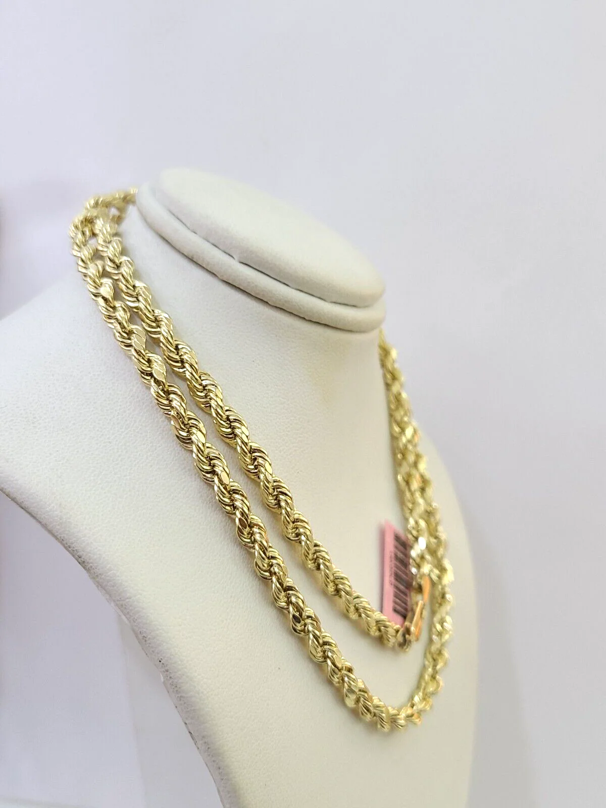 14K Yellow Gold 5mm Rope Chain 22" Diamond cut necklaceend Free Shipping - Image 4