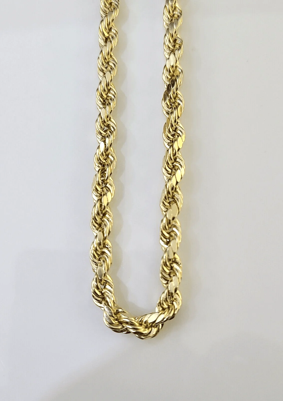 14K Yellow Gold 5mm Rope Chain 26 Inch Diamond cuts necklace , Real 14KT For Men - Image 6