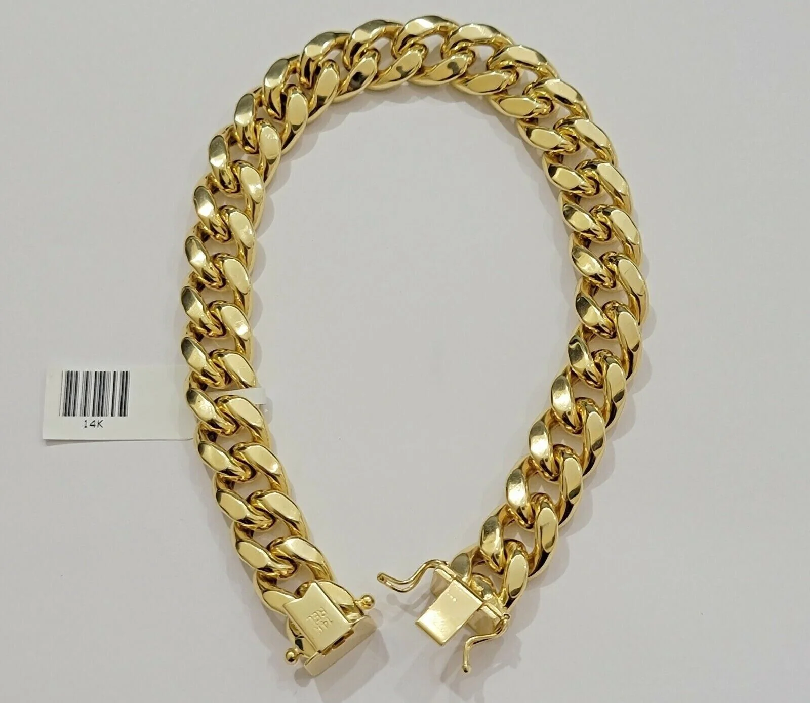 14k Yellow Gold Bracelet 13mm Miami Cuban Link With Box Clasp Mens Real 14kt - Image 7