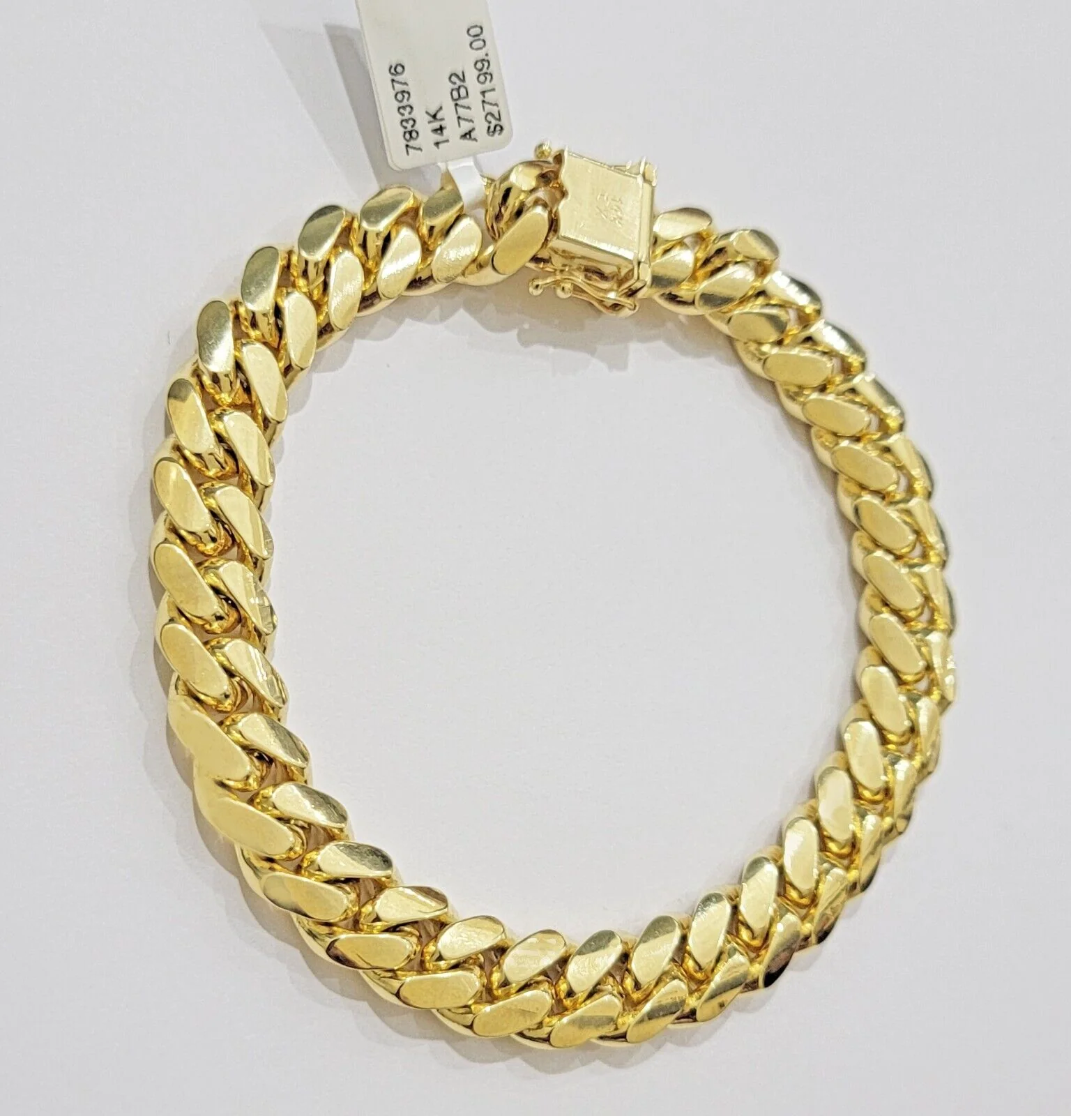 14k Yellow Gold Bracelet 9 Inch Solid 9mm Miami Cuban Link Mens Real 14kt Heavy - Image 7