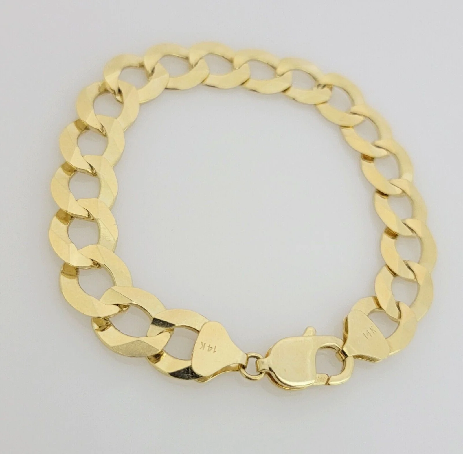 14k Yellow Gold Bracelet Cuban Curb Link 8.5" 12mm Thick SOLID REAL 14kt Men's - Image 3