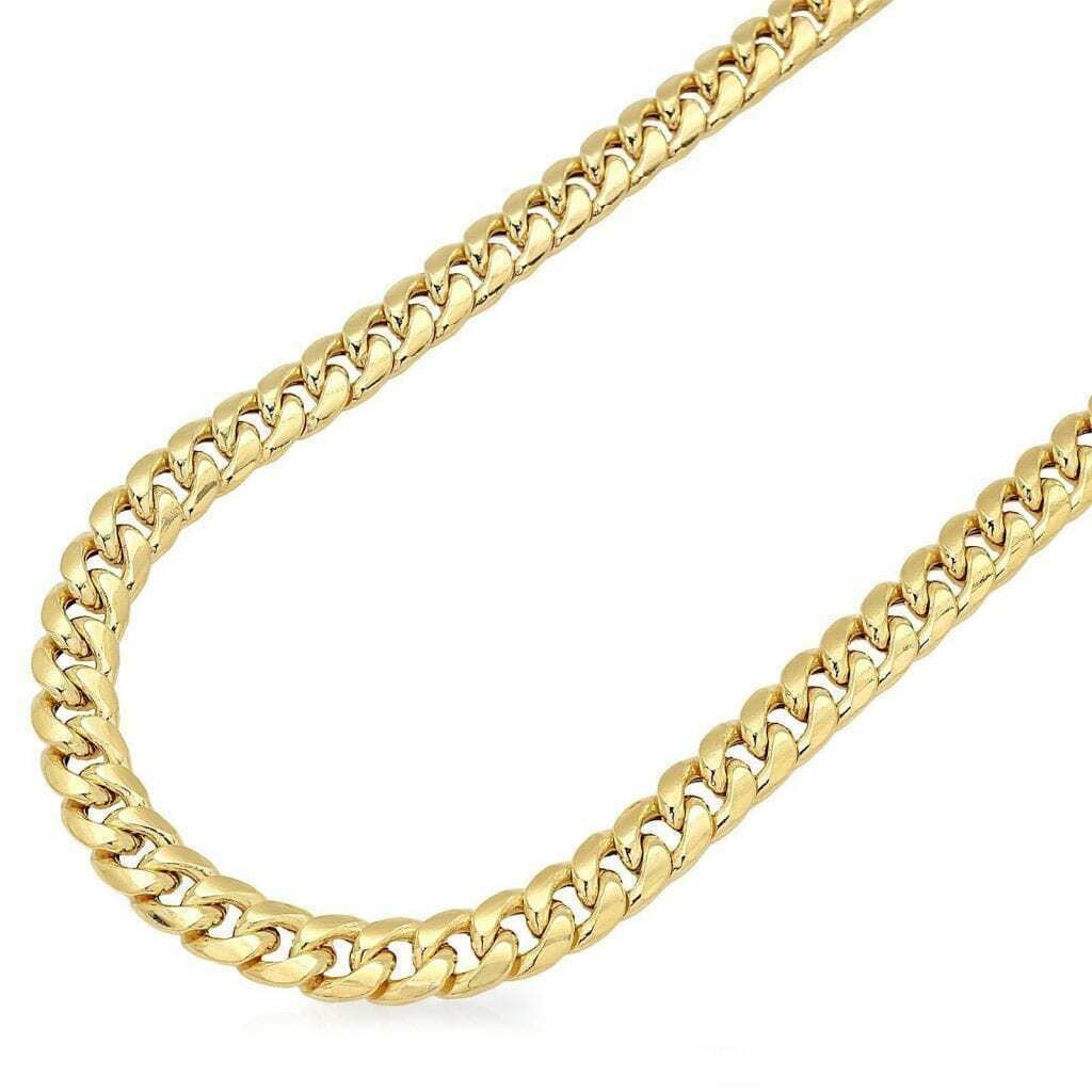 14k Yellow Gold Chain Necklace 7mm Miami Cuban Link  18"-30" For Men's REAL 14KT - Image 5