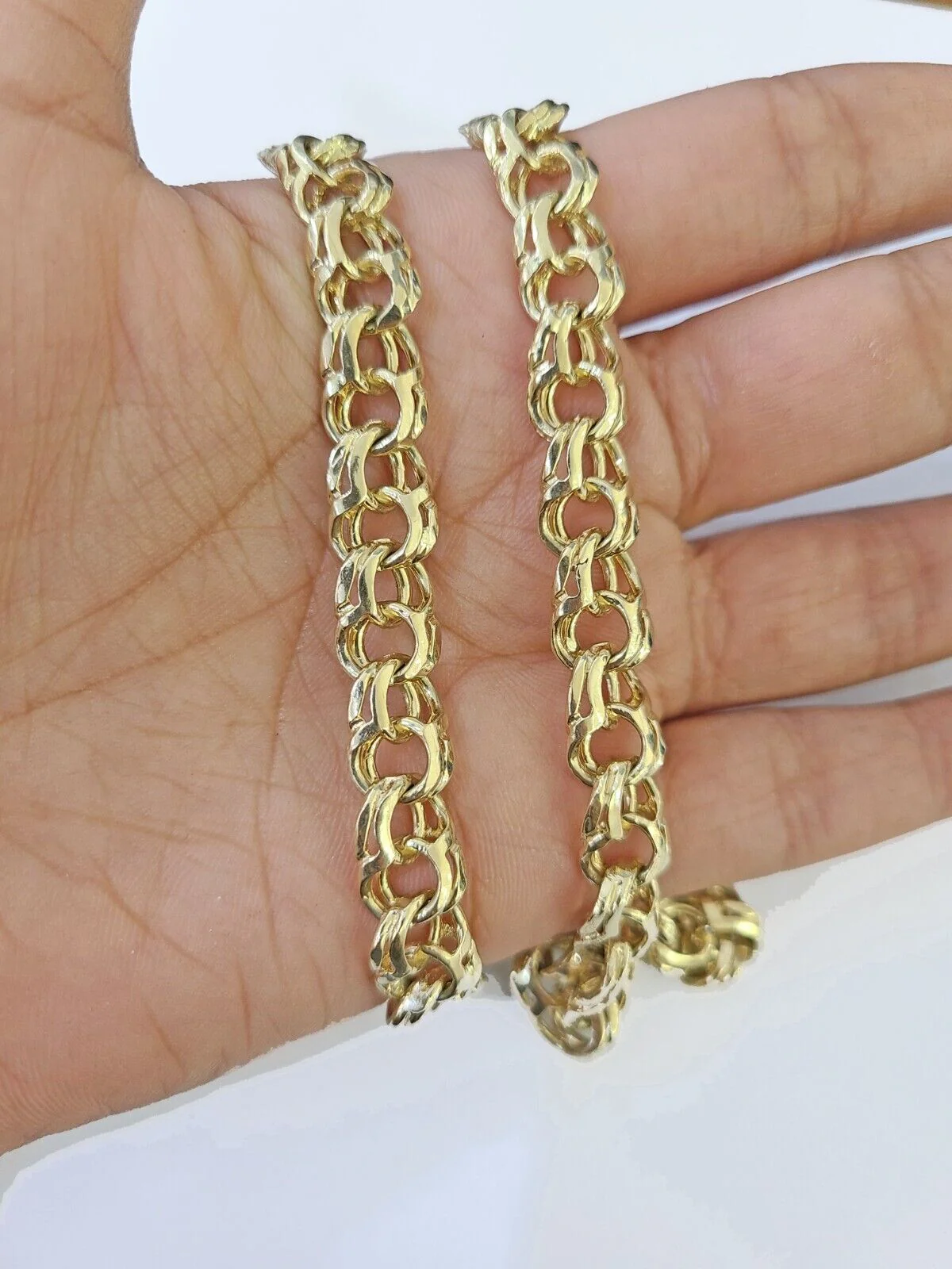 14k Yellow Gold Chino Link ID Necklace Chain 9mm 24Inch For Men's 14kt Gold - Image 4