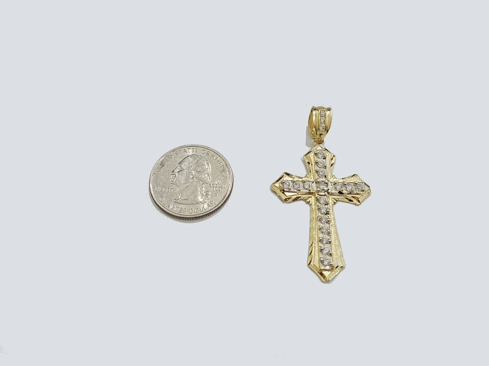 14k Yellow Gold Cross Charm Rope Chain Necklace 4mm 20'' Pendant 14kt Jesus Real - Image 11