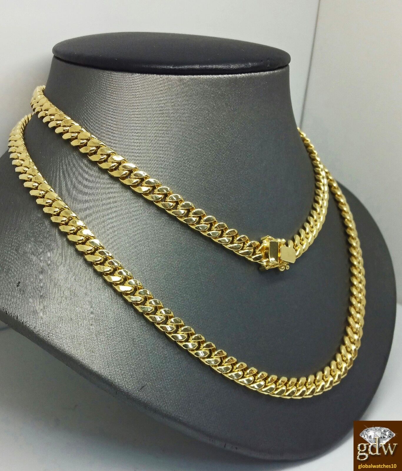 14K Yellow Gold Cuban Link Chain 8mm 28 inch Long BOX LOCK Men Necklace REAL - Image 6