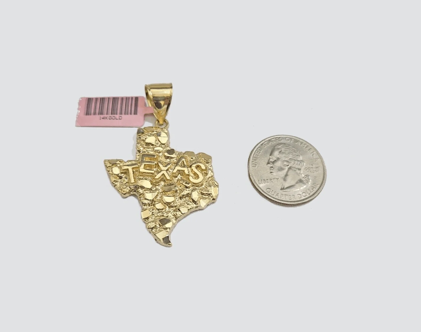 14k Yellow Gold Miami Cuban Chain 26 Inch Necklace Texas Map Charm Pendant Real - Image 10