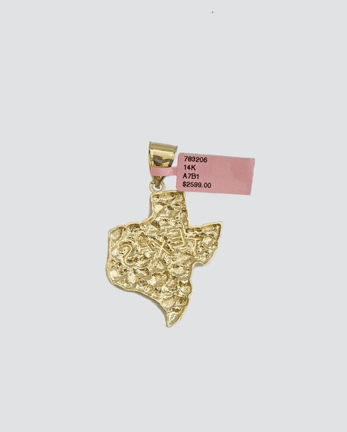14k Yellow Gold Miami Cuban Chain 26 Inch Necklace Texas Map Charm Pendant Real - Image 3
