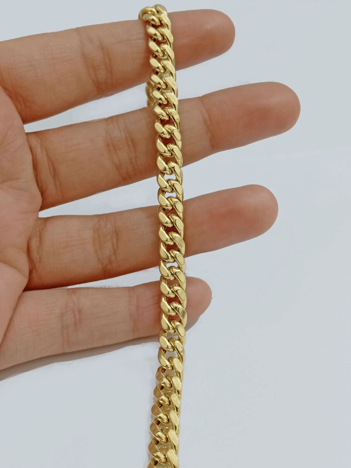 14k Yellow Gold Miami Cuban Link Bracelet 7.5 inch 7mm Real Men's & Ladies 14kt - Image 5