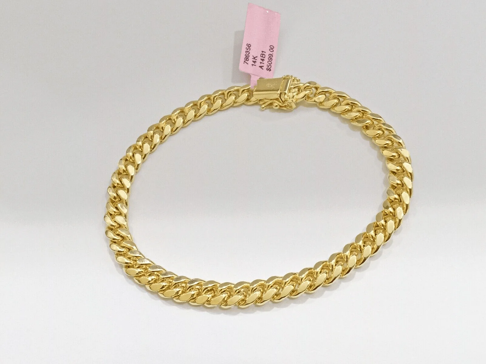 14k Yellow Gold Miami Cuban Link Bracelet 8 inch 7mm Real Mens & Ladies Box Lock - Image 2